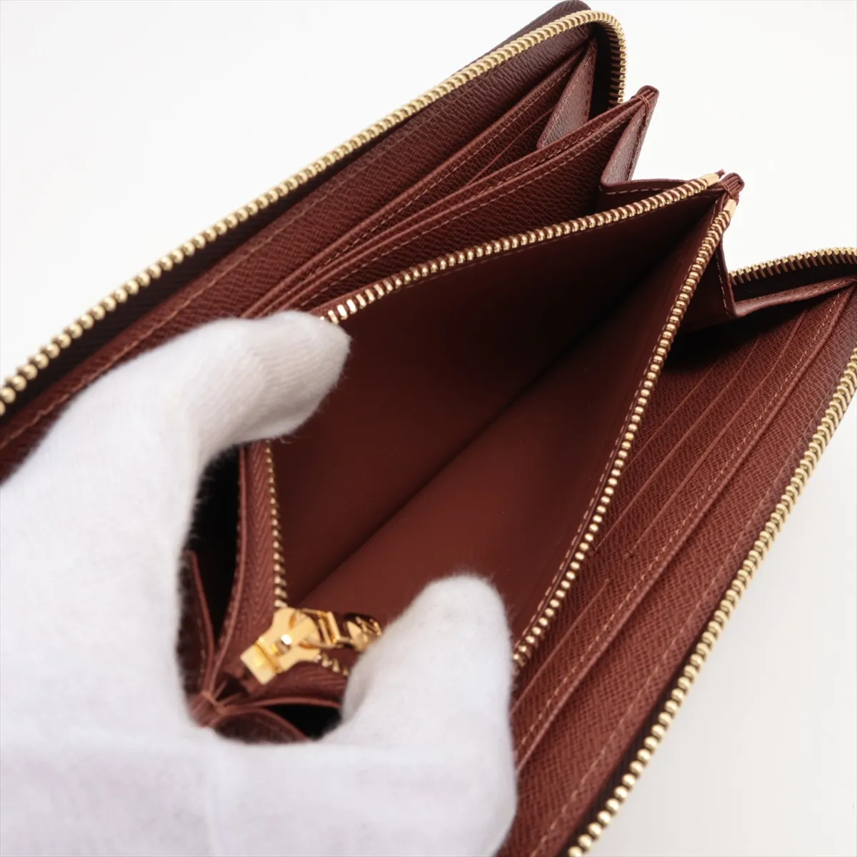 Monogram Zippy Wallet M42616 Brown Round Zip Wallet RFID Reactive — view 10