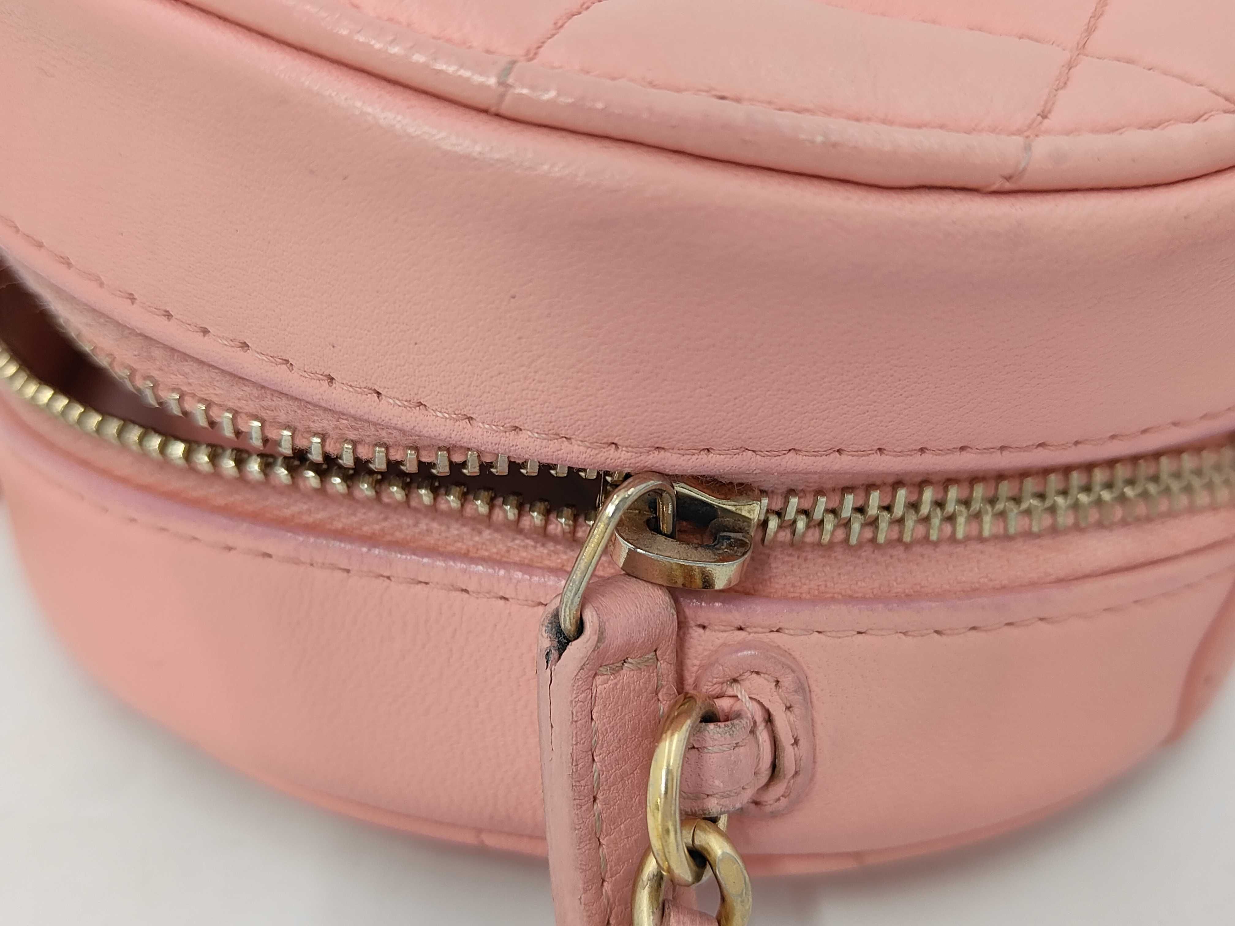 Matelassé Round Chain Shoulder Bag, Lambskin, Pink Shoulder Bag — view 11
