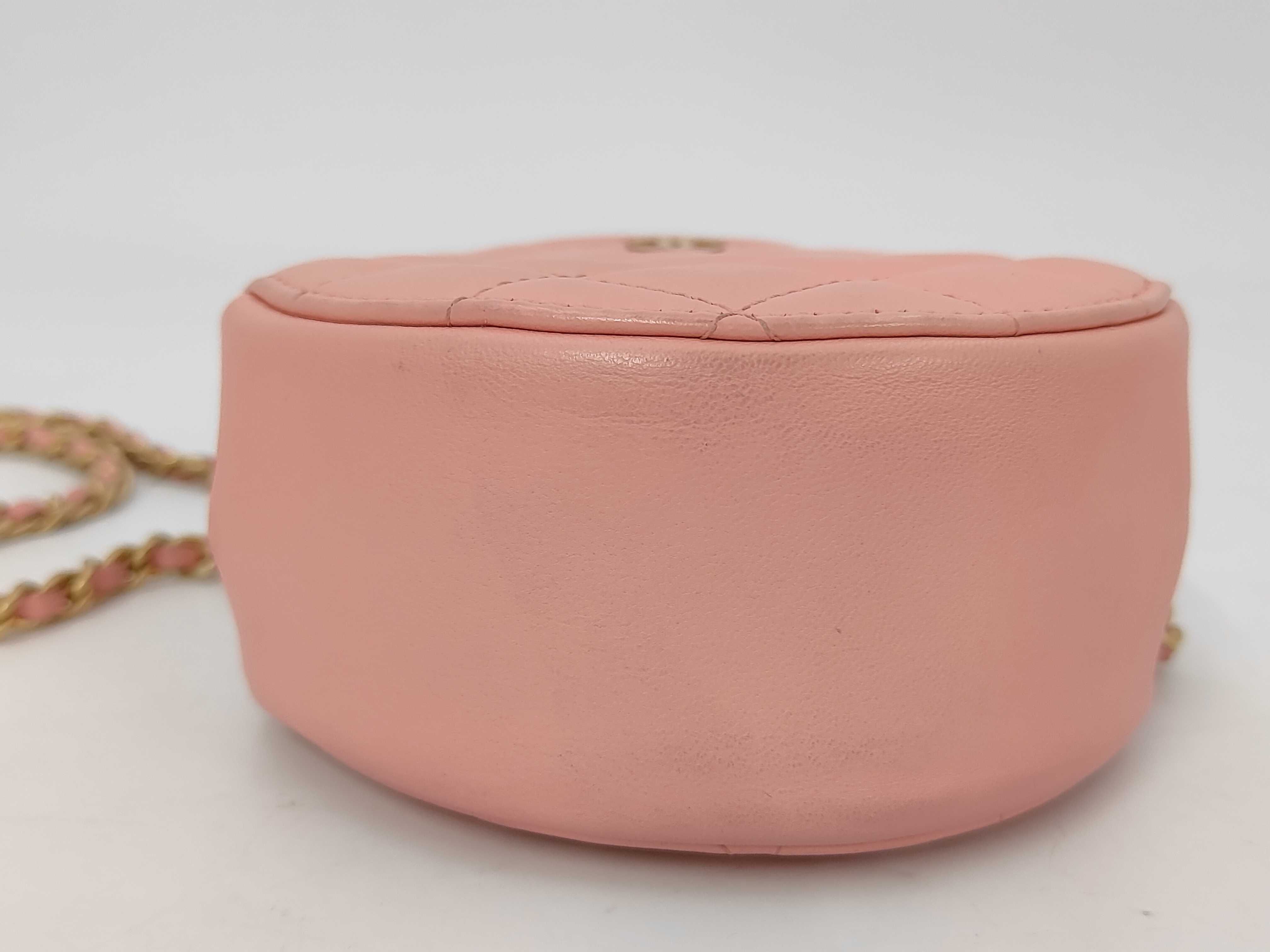 Matelassé Round Chain Shoulder Bag, Lambskin, Pink Shoulder Bag — view 4