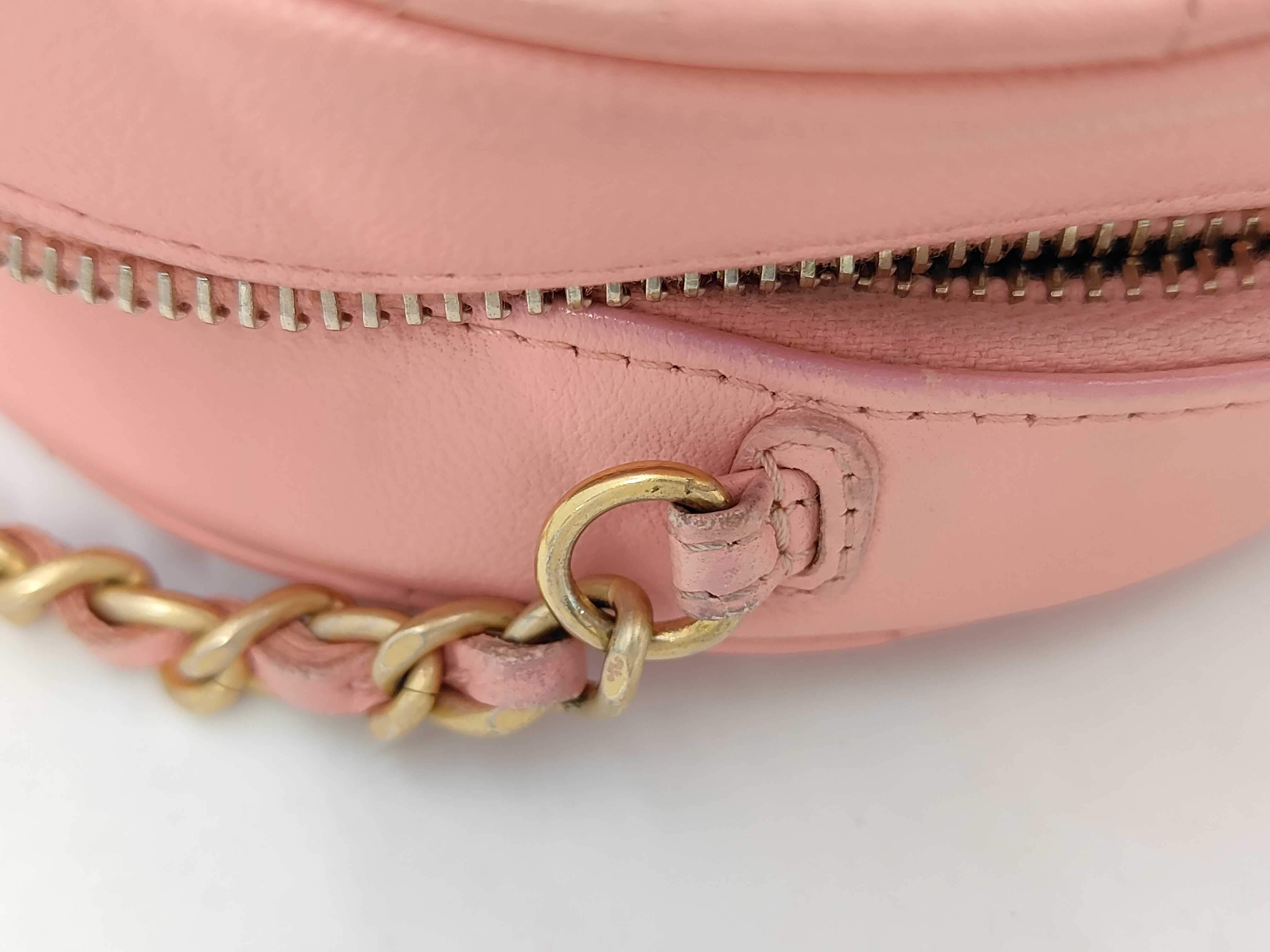 Matelassé Round Chain Shoulder Bag, Lambskin, Pink Shoulder Bag — view 7