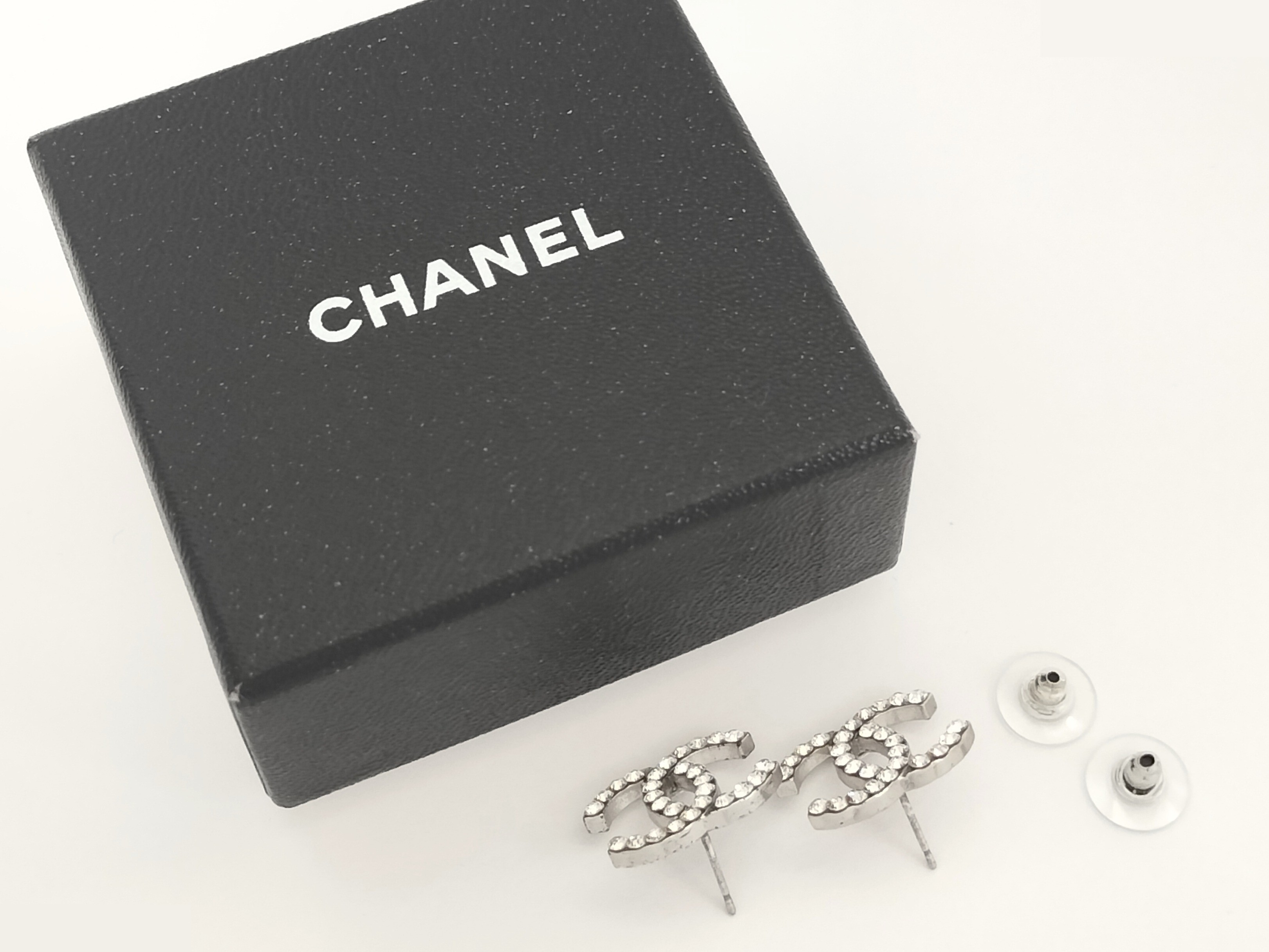 Coco Rhinestone Silver Earrings — view 2