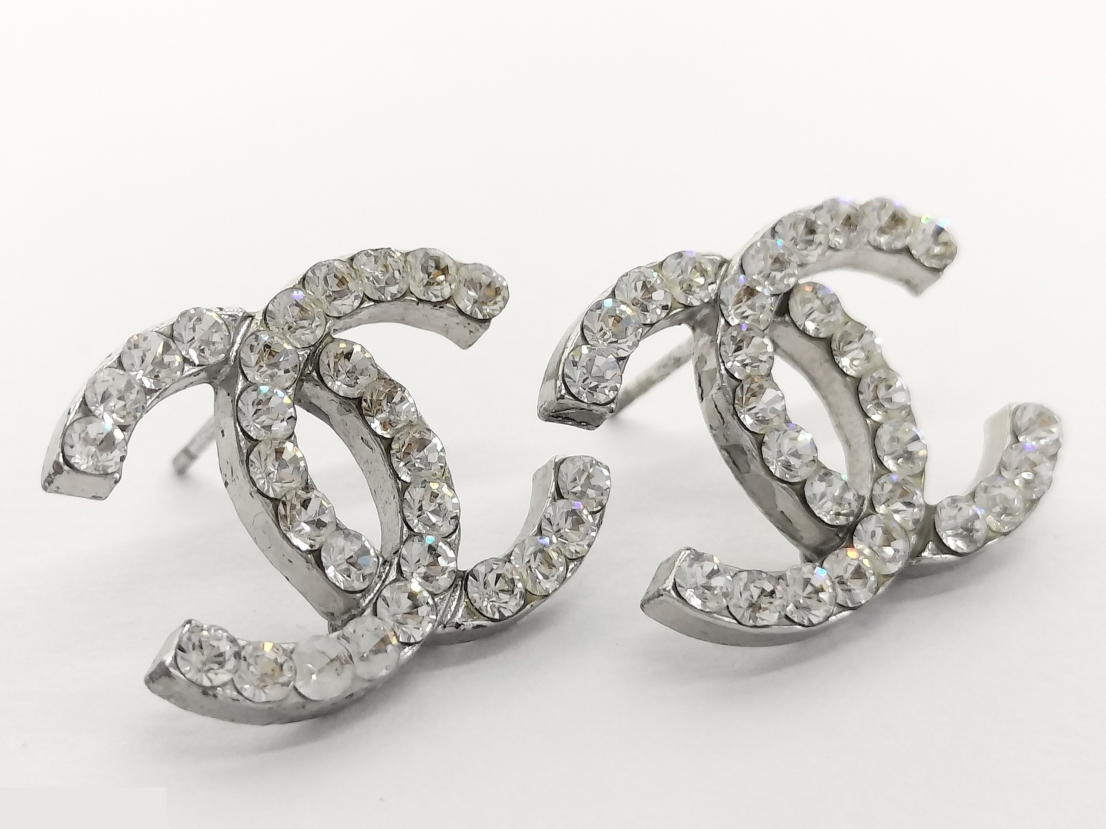 Coco Rhinestone Silver Earrings — view 5
