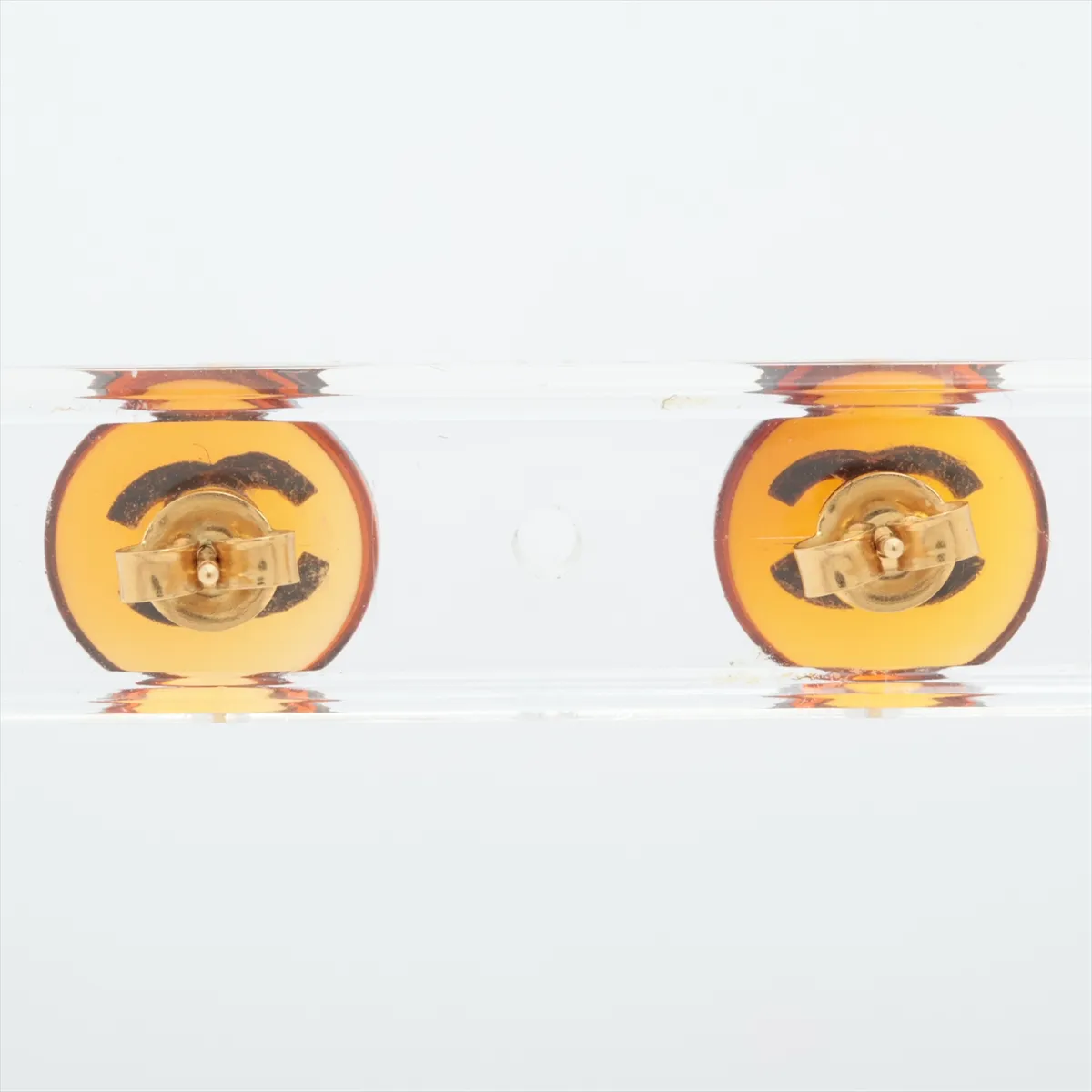 Coco Mark Earrings (Pair) Resin Brown — view 2