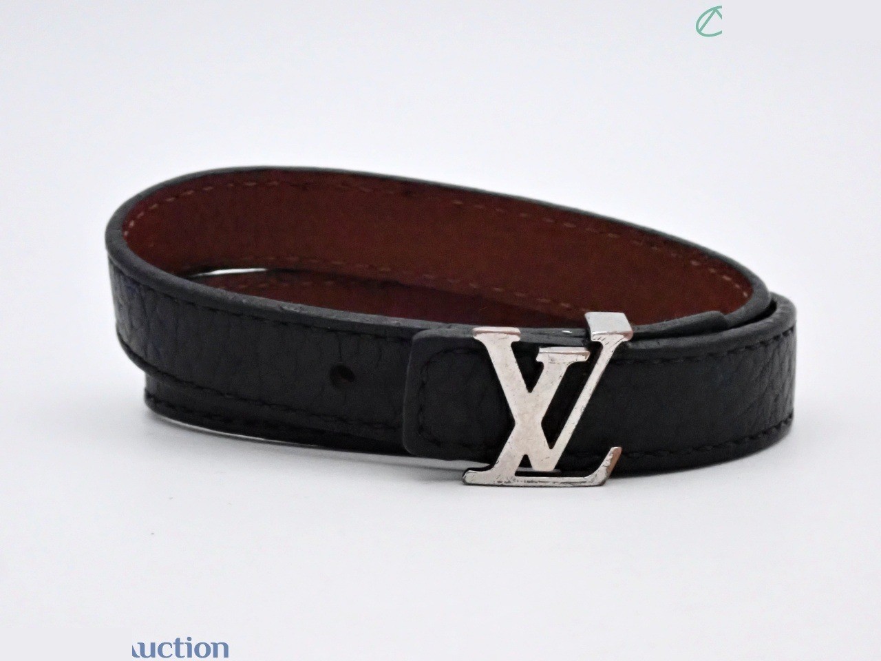 LV bracelet, leather, wrist circumference approximately 18cm