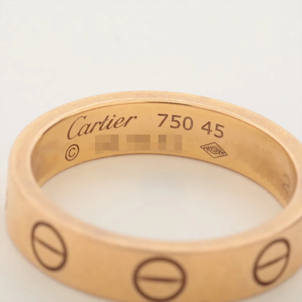 Mini Love Ring 750 (Yellow Gold) 3.2g Size 45 Initials GS9131 B40497451 — view 3