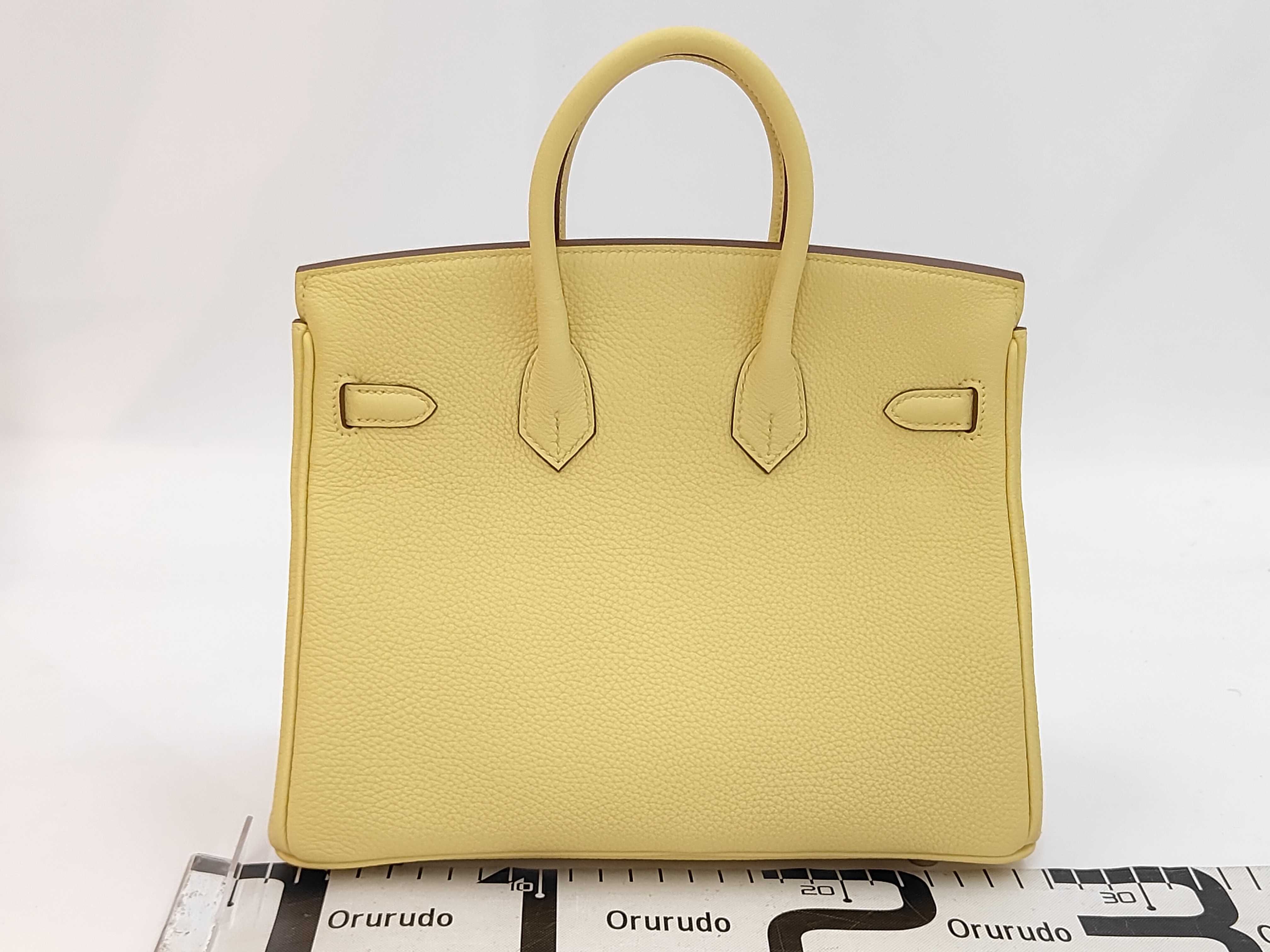 Birkin 25 Jaune Poussin W stamp SV hardware handbag — view 2