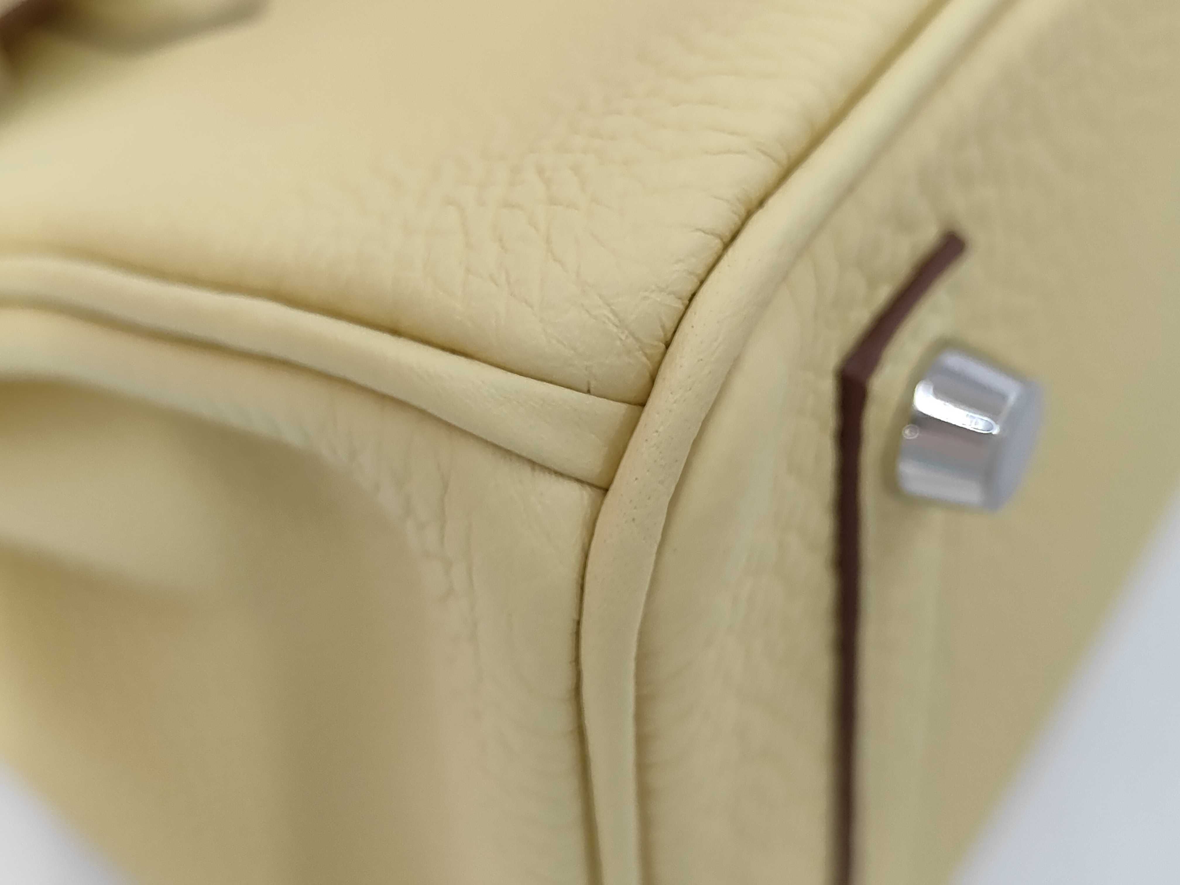 Birkin 25 Jaune Poussin W stamp SV hardware handbag — view 3