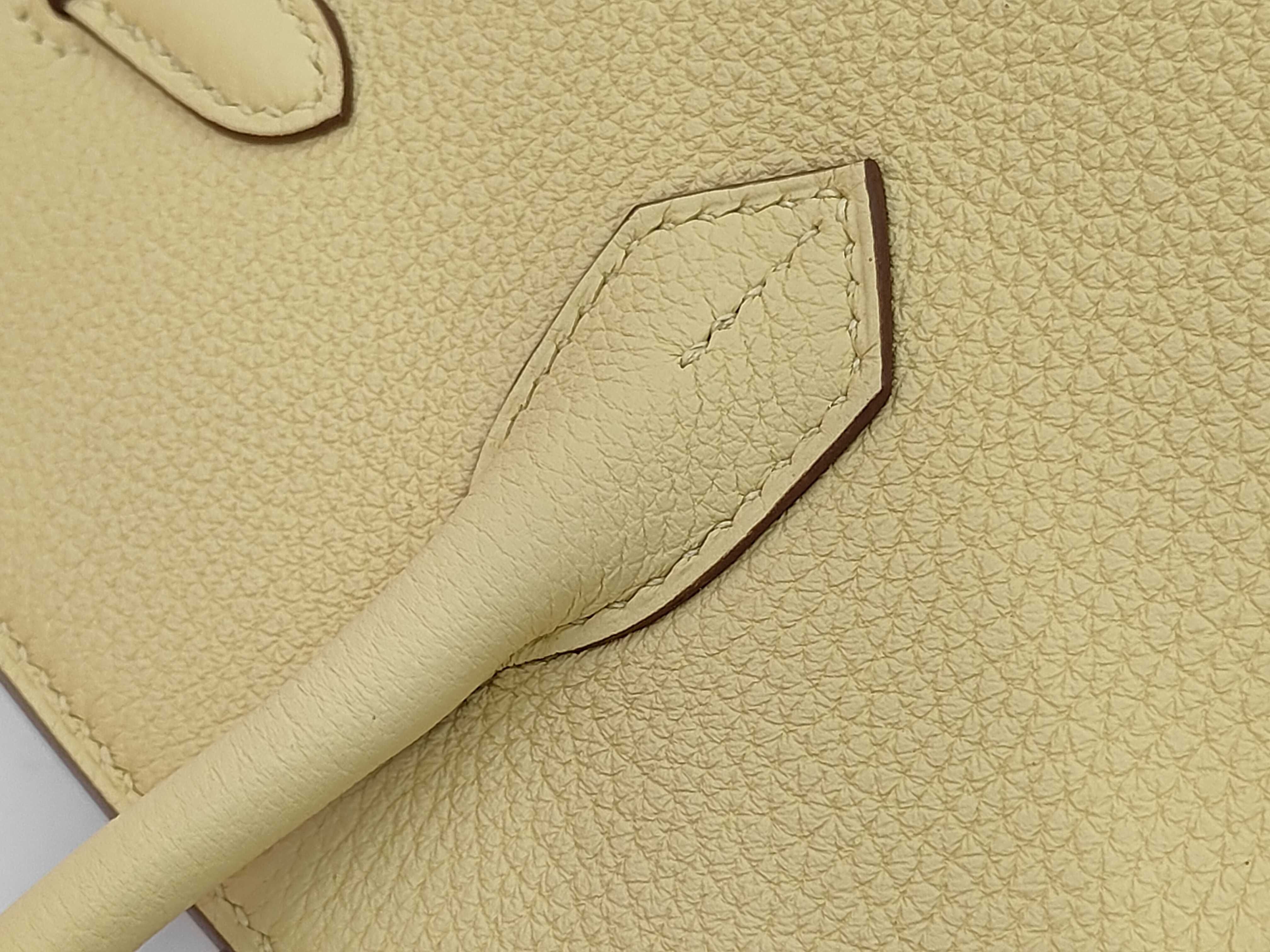 Birkin 25 Jaune Poussin W stamp SV hardware handbag — view 7
