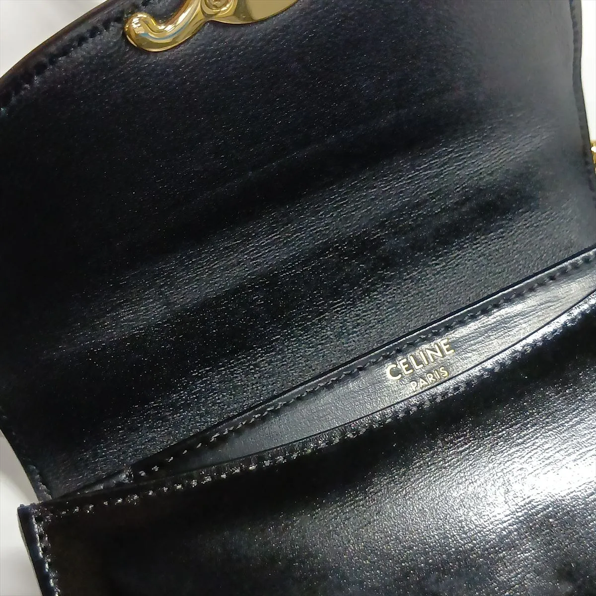 Triomphe Mini Besace Leather 2-Way Handbag, Black — view 12