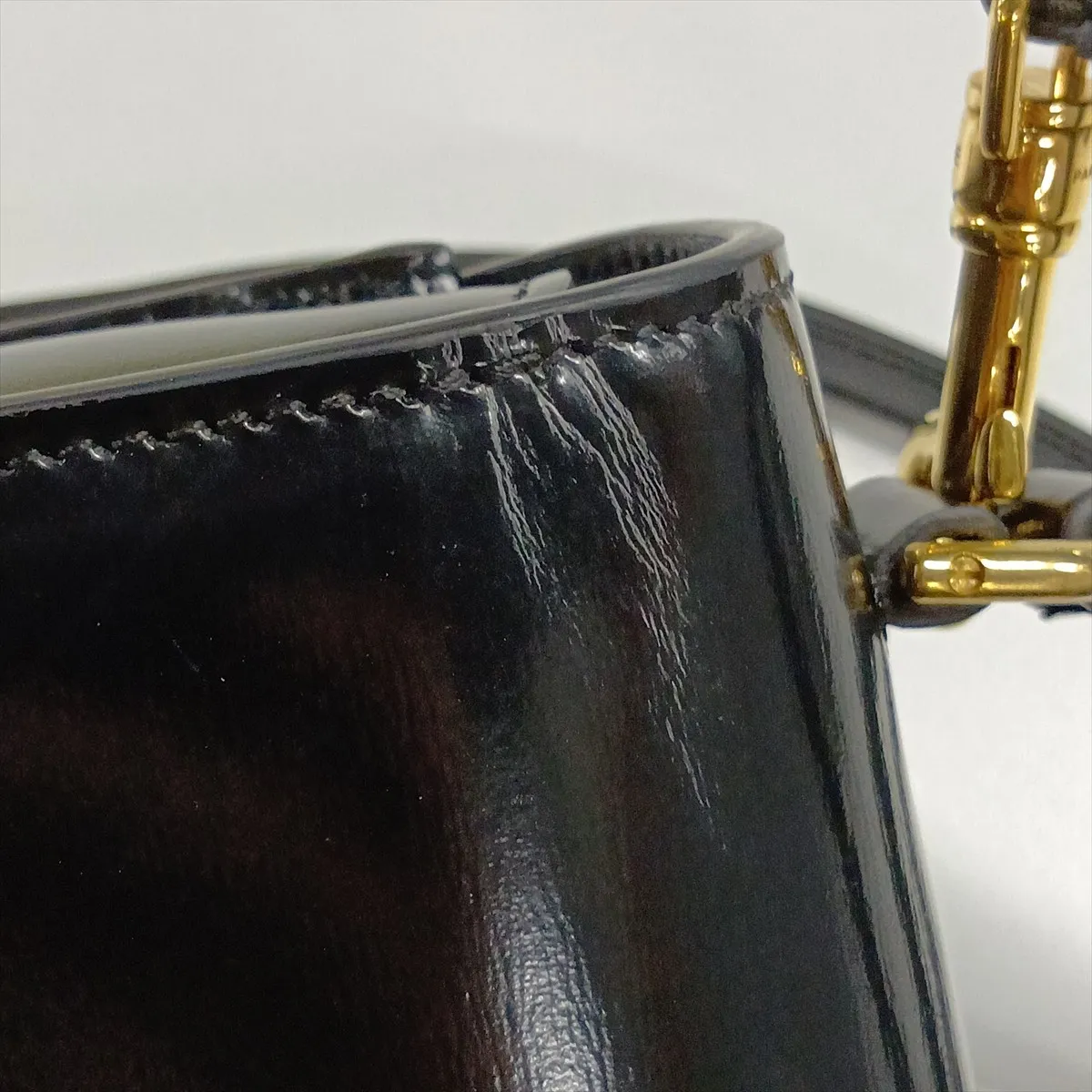 Triomphe Mini Besace Leather 2-Way Handbag, Black — view 14