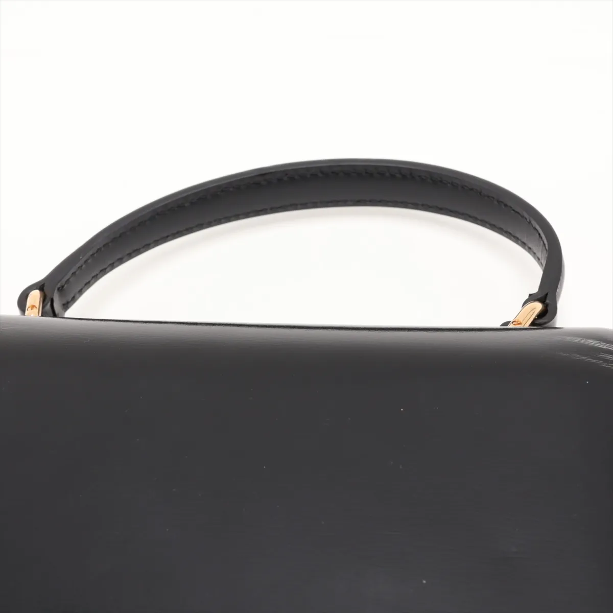 Triomphe Mini Besace Leather 2-Way Handbag, Black — view 6