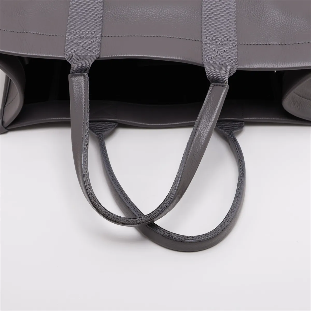 Hardware 671400 Leather 2-Way Handbag, Gray — view 5