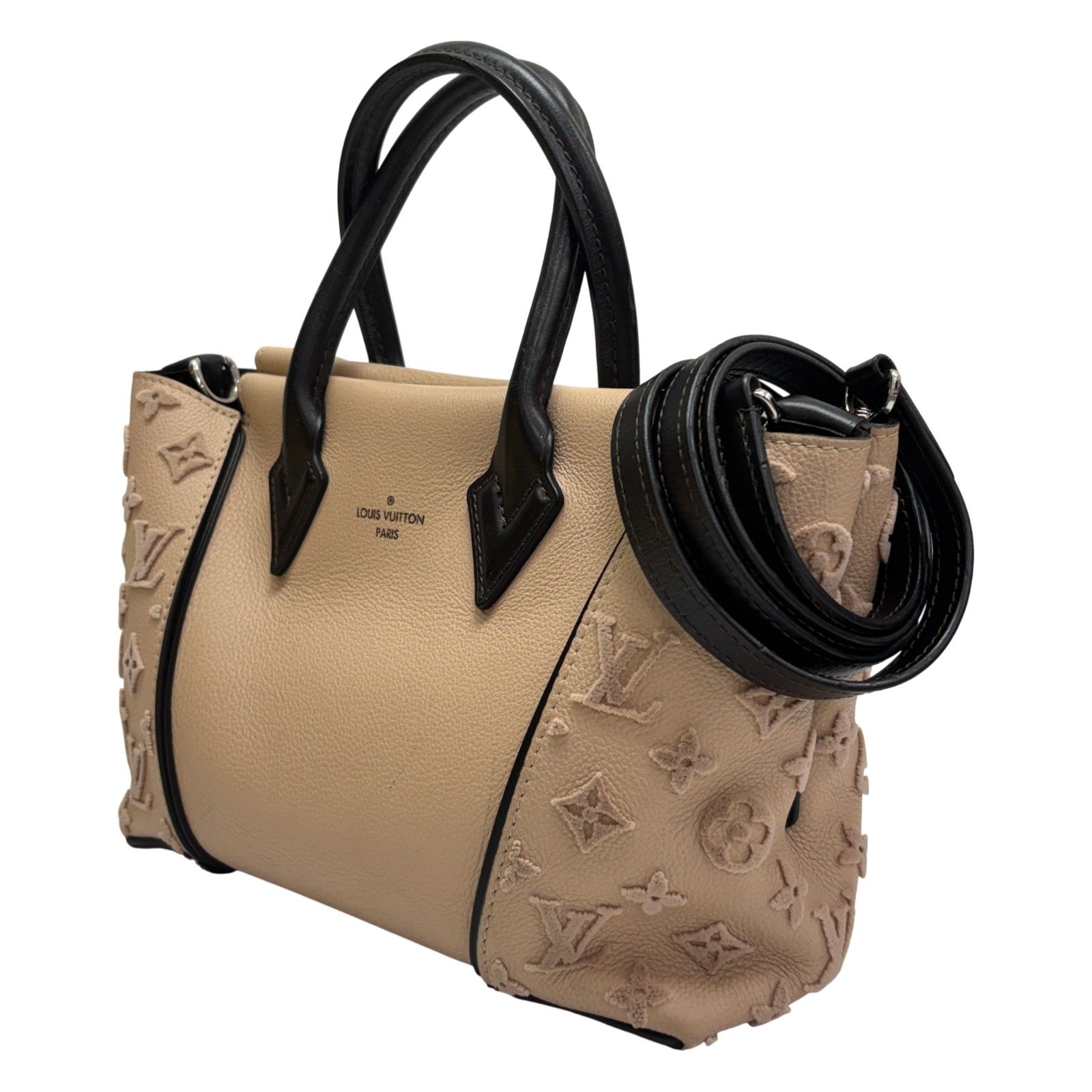 Veau Cachemire Leather Tote W Bb Shoulder Handbag Beige M 94711 — view 2