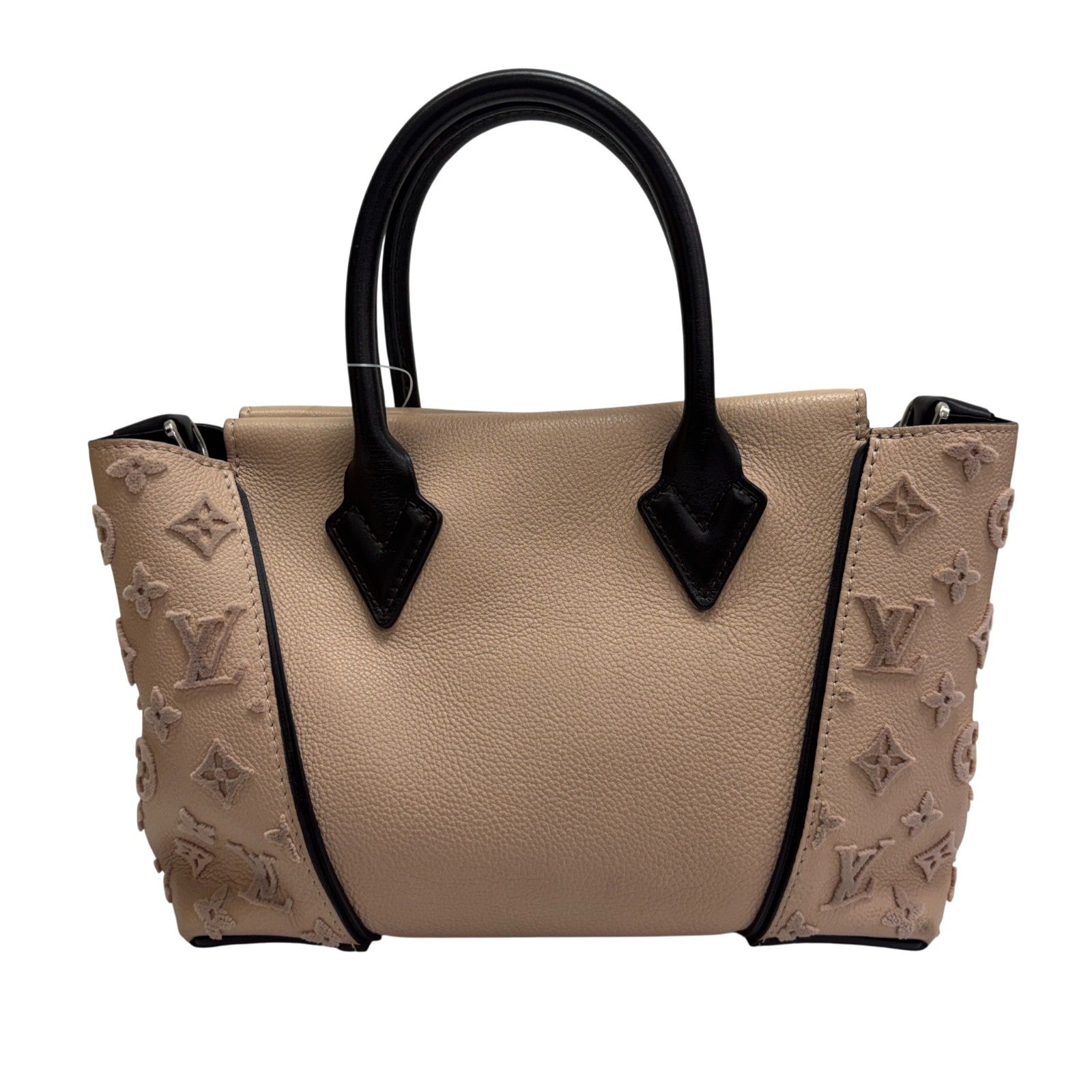 Veau Cachemire Leather Tote W Bb Shoulder Handbag Beige M 94711 — view 3