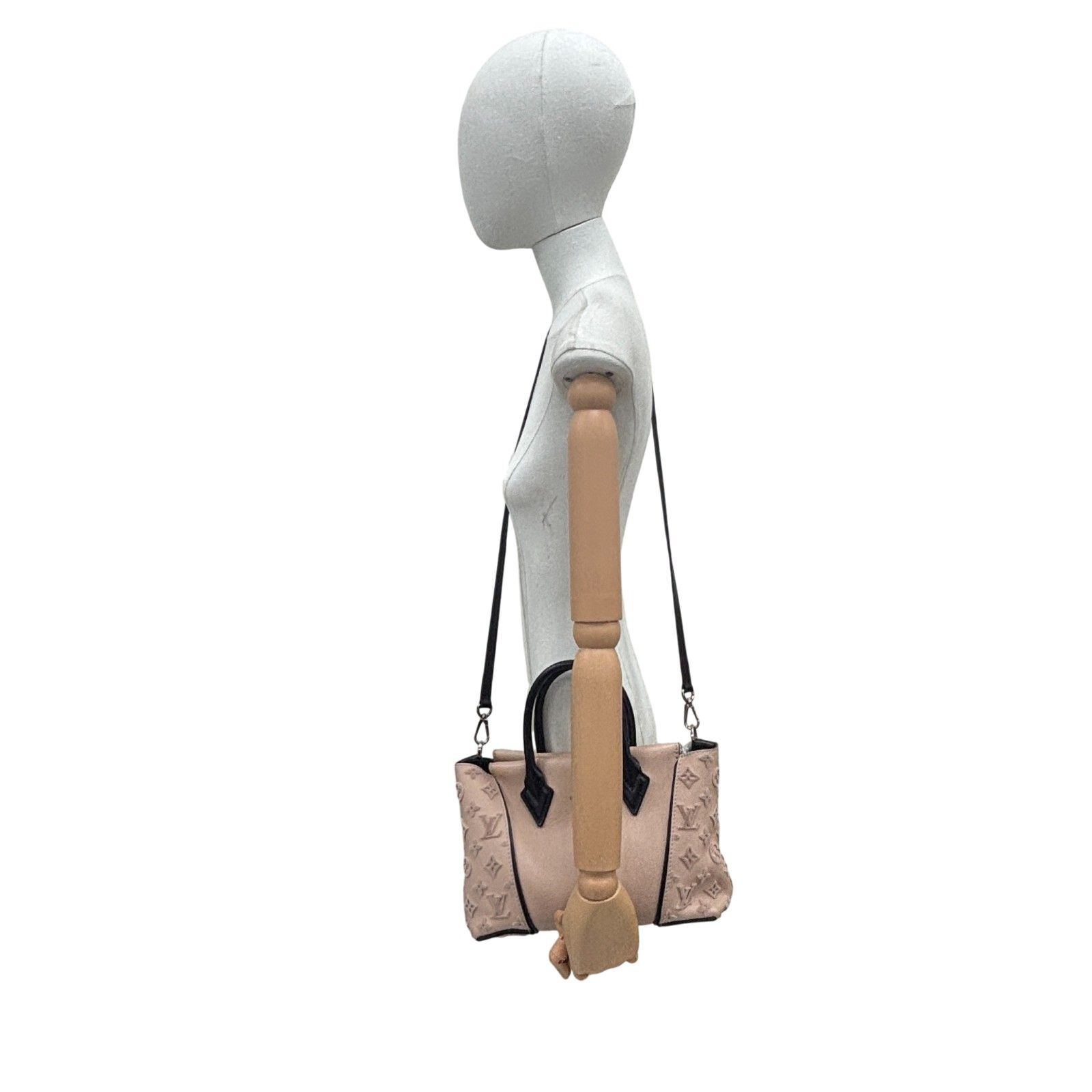 Veau Cachemire Leather Tote W Bb Shoulder Handbag Beige M 94711 — view 9