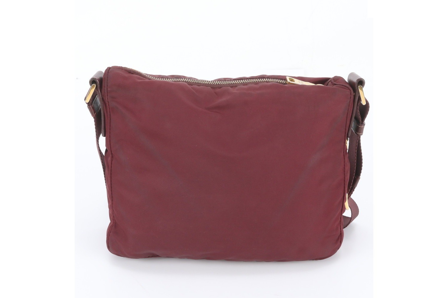 Tessuto Nylon Triangle Logo Leather Shoulder Bag — view 3