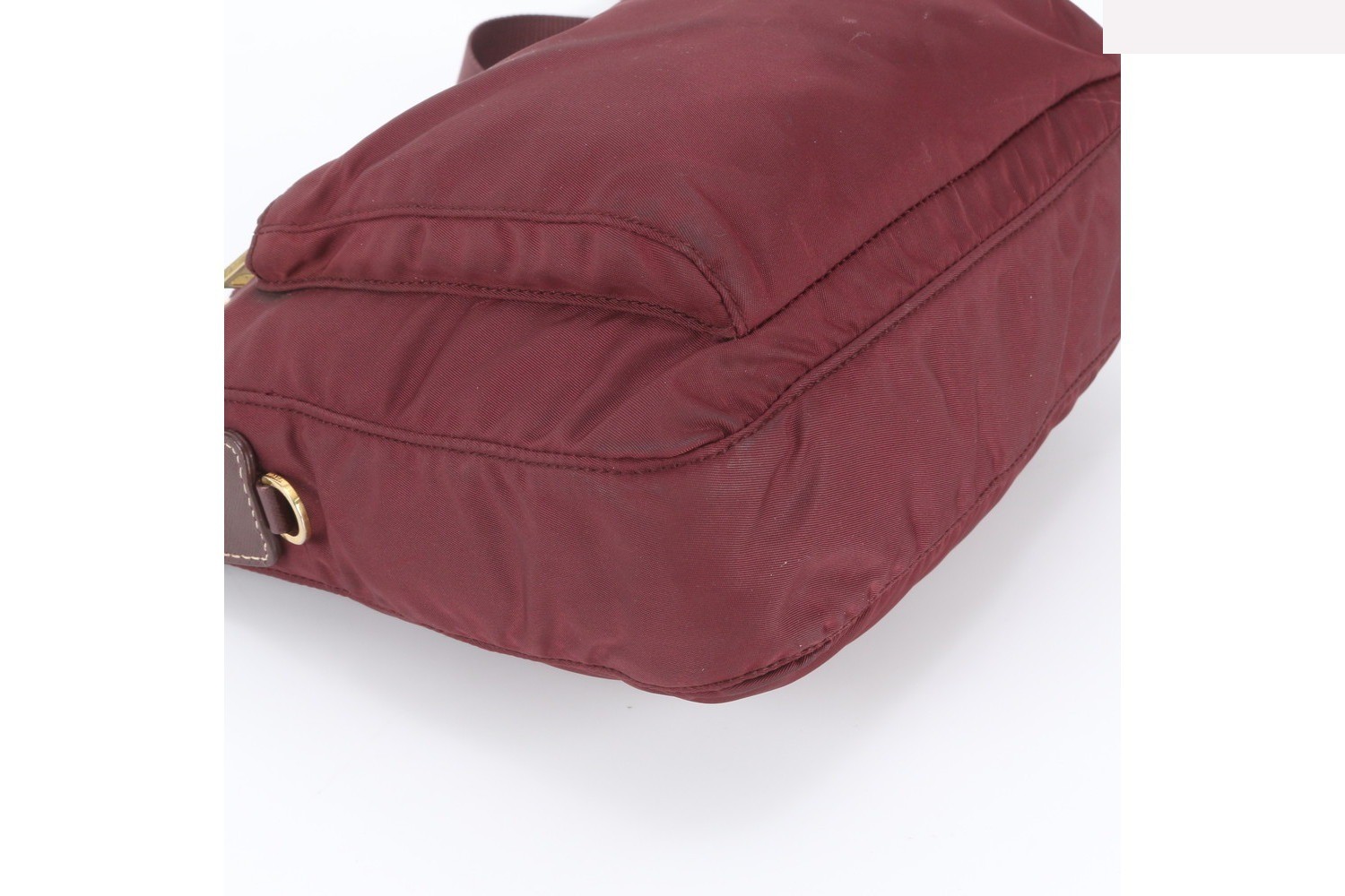 Tessuto Nylon Triangle Logo Leather Shoulder Bag — view 4