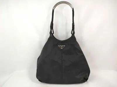 Nylon Shoulder Bag Leather Nylon Silver Shoulder Bag