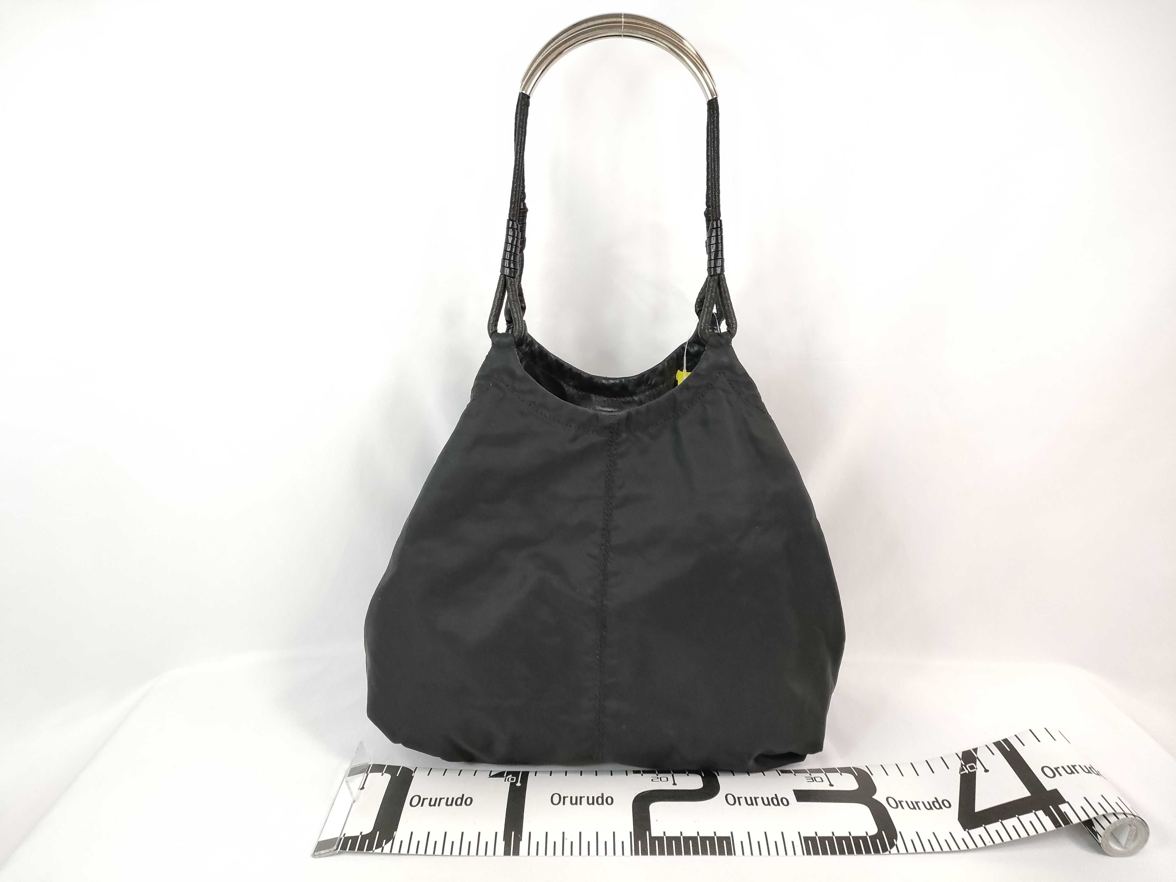 Nylon Shoulder Bag Leather Nylon Silver Shoulder Bag — view 2