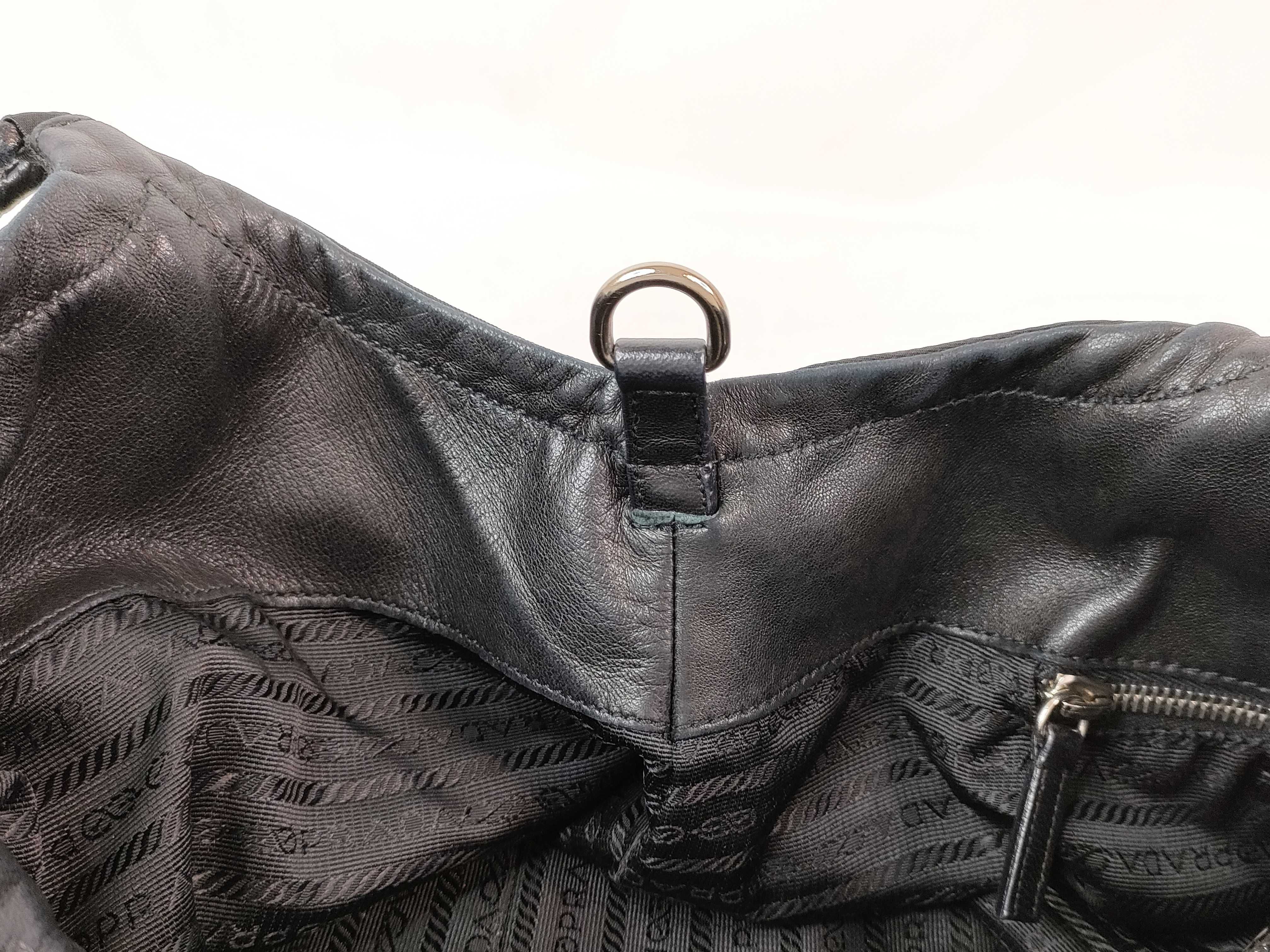 Nylon Shoulder Bag Leather Nylon Silver Shoulder Bag — view 9