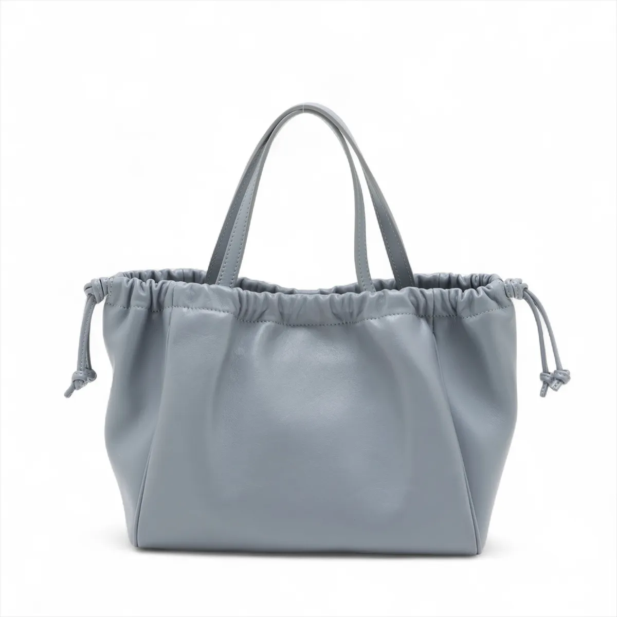 Small Hippo Drawstring Cuile Triomphe Leather 2WAY Handbag Blue — view 2