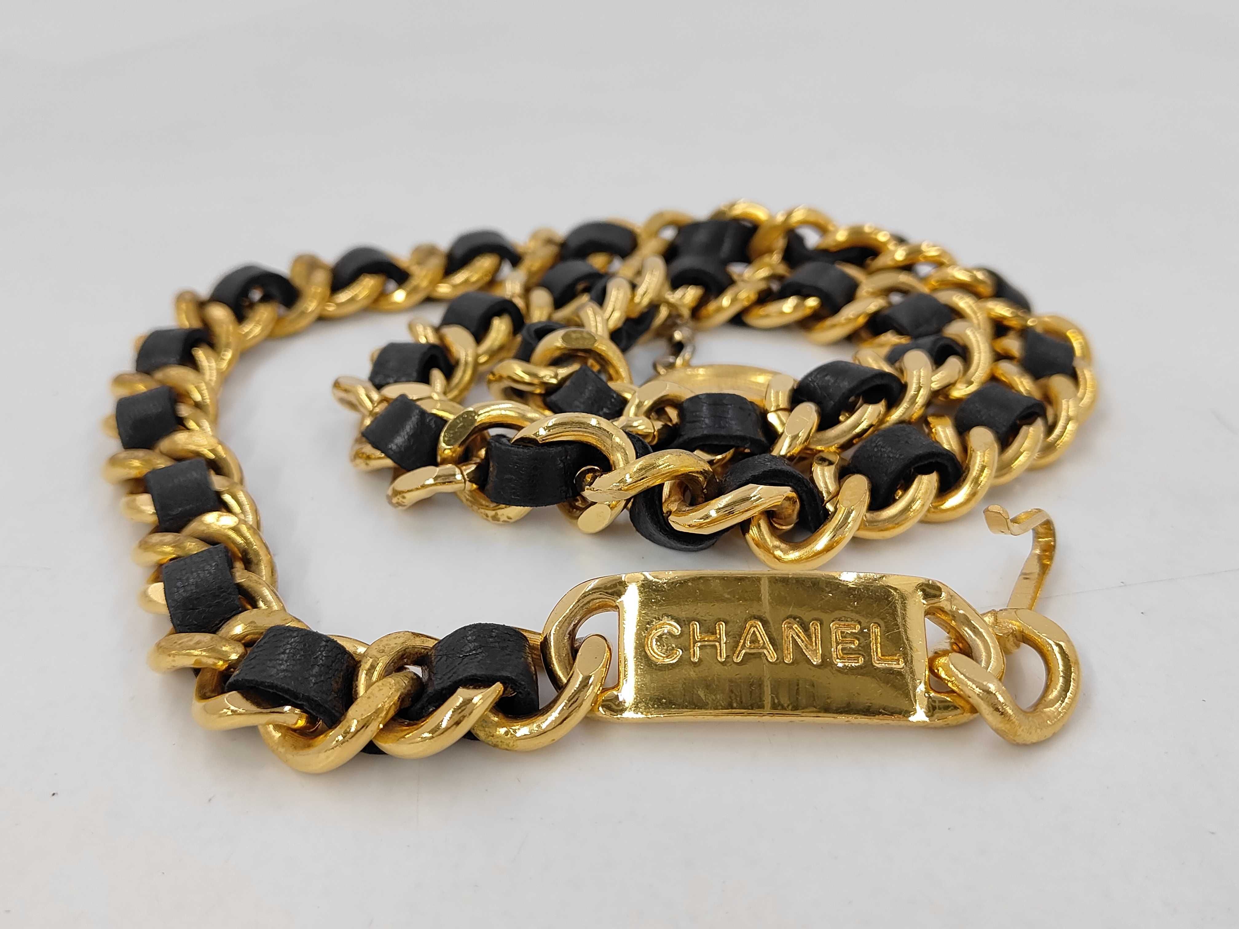 Coco Mark Chain Belt Gold x Black Coco Mark Belt