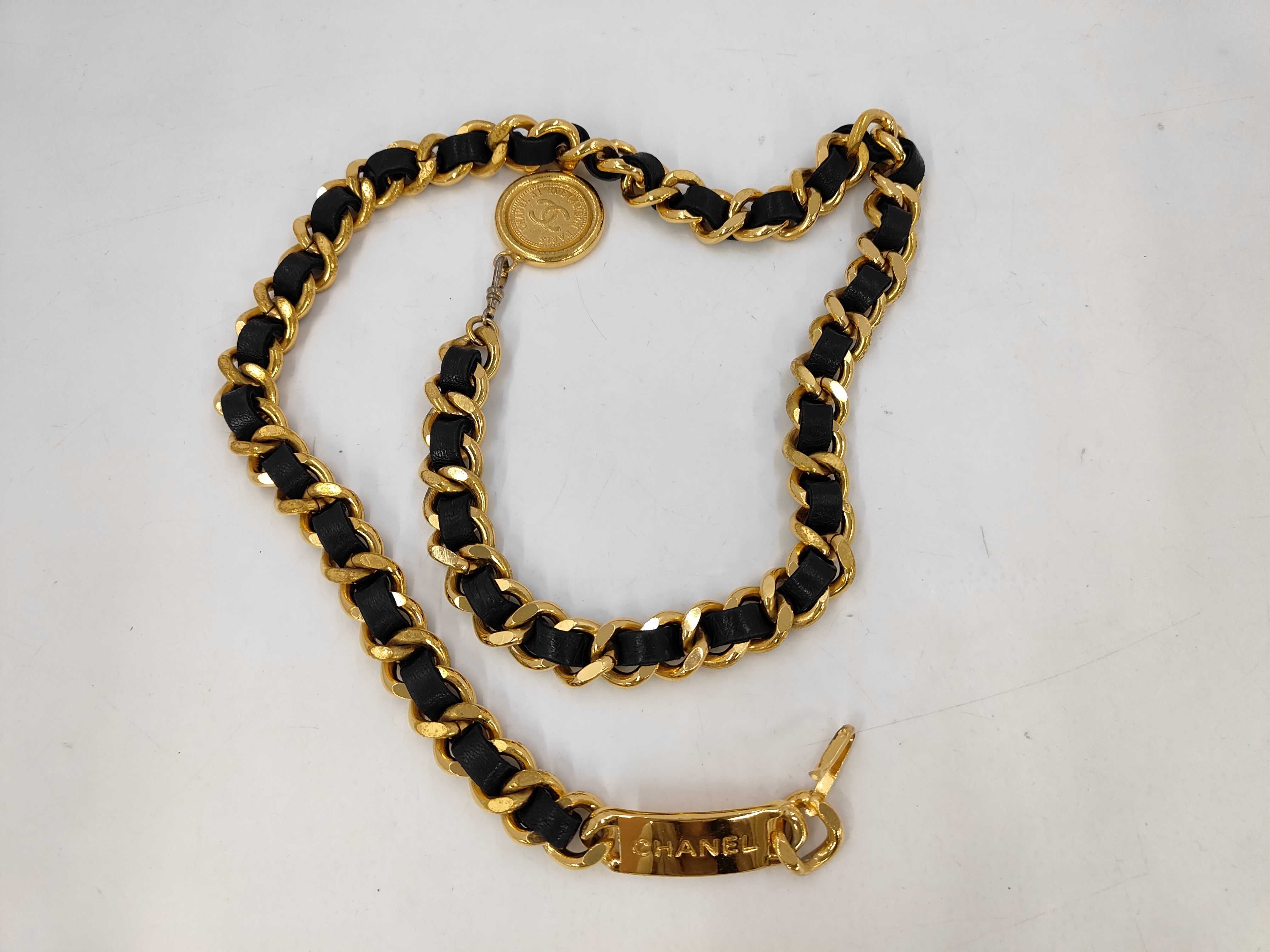 Coco Mark Chain Belt Gold x Black Coco Mark Belt — view 2