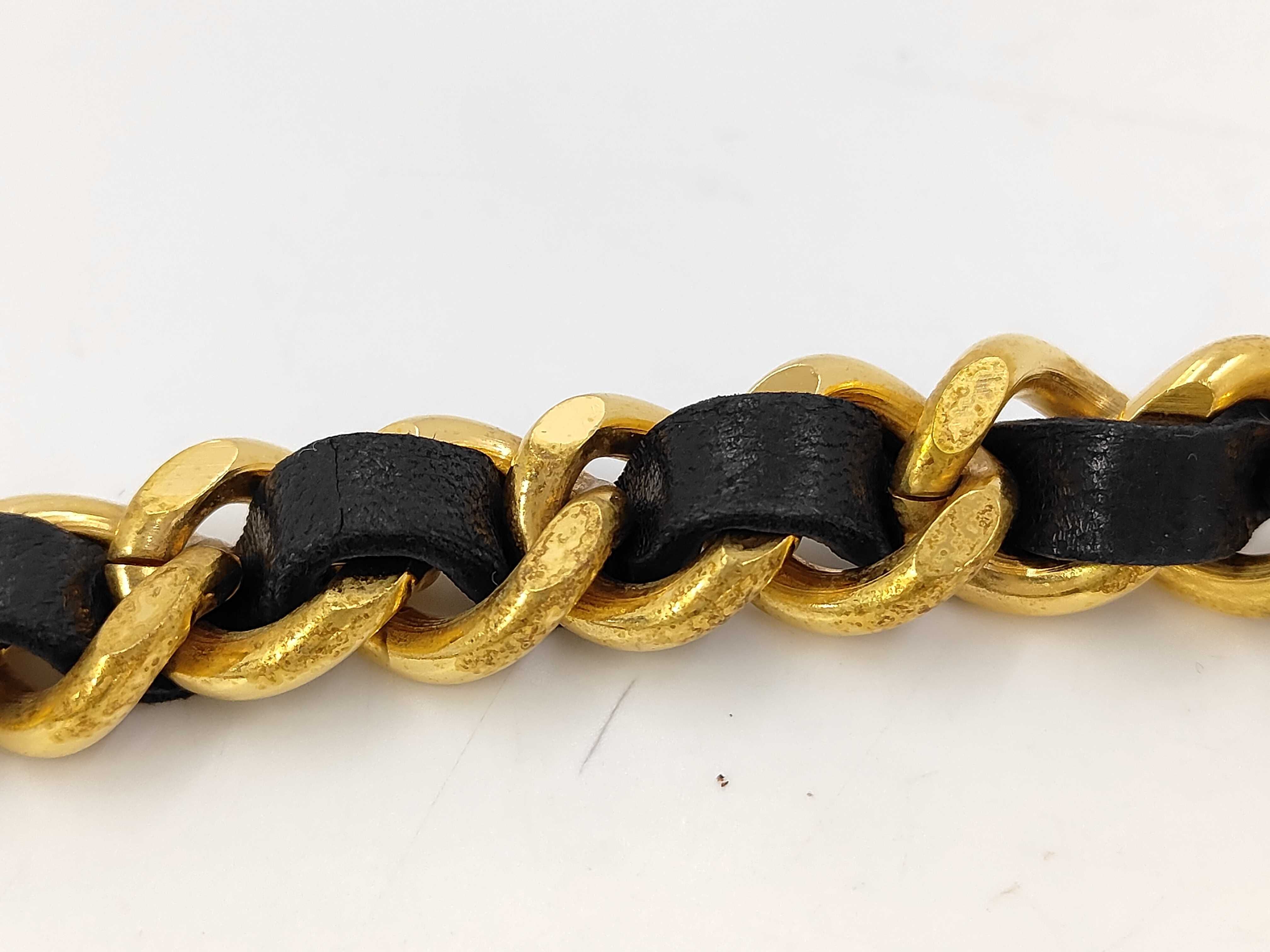 Coco Mark Chain Belt Gold x Black Coco Mark Belt — view 5