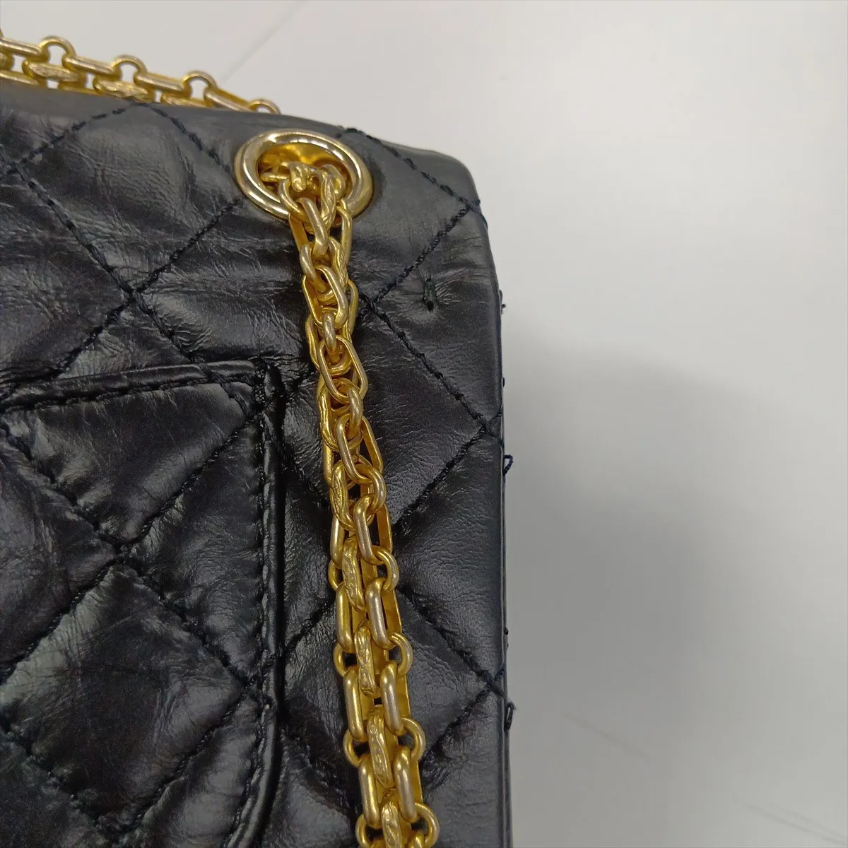 [Individually packaged] Chanel Matelassé 2.55 Mini Vintage Calf Double Flap Double Chain Bag Icon Black Gold x Silver Hardware 23903064 Serial Number 23 AS0874 — view 15