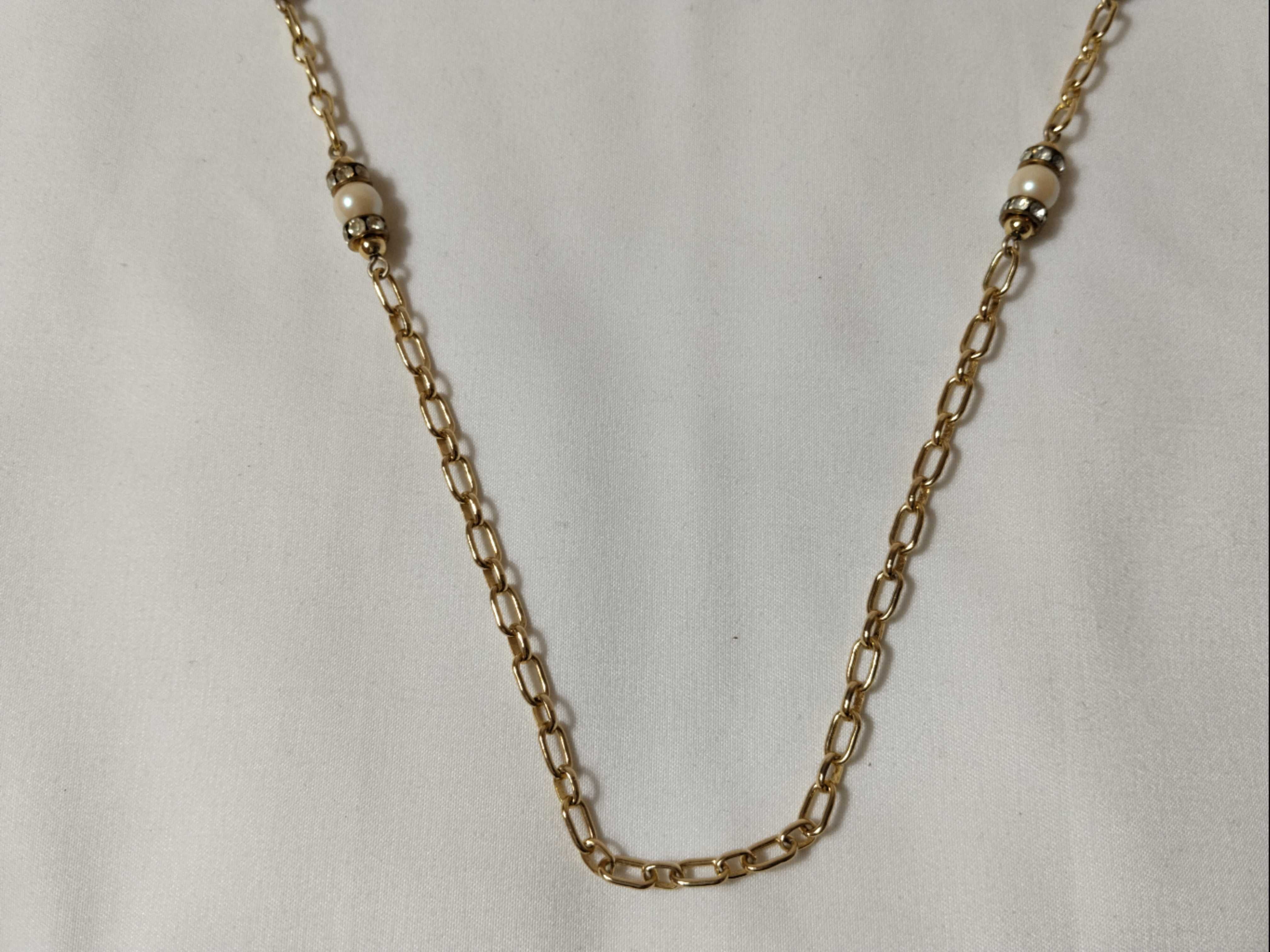 Pearl Rhinestone Necklace — view 2