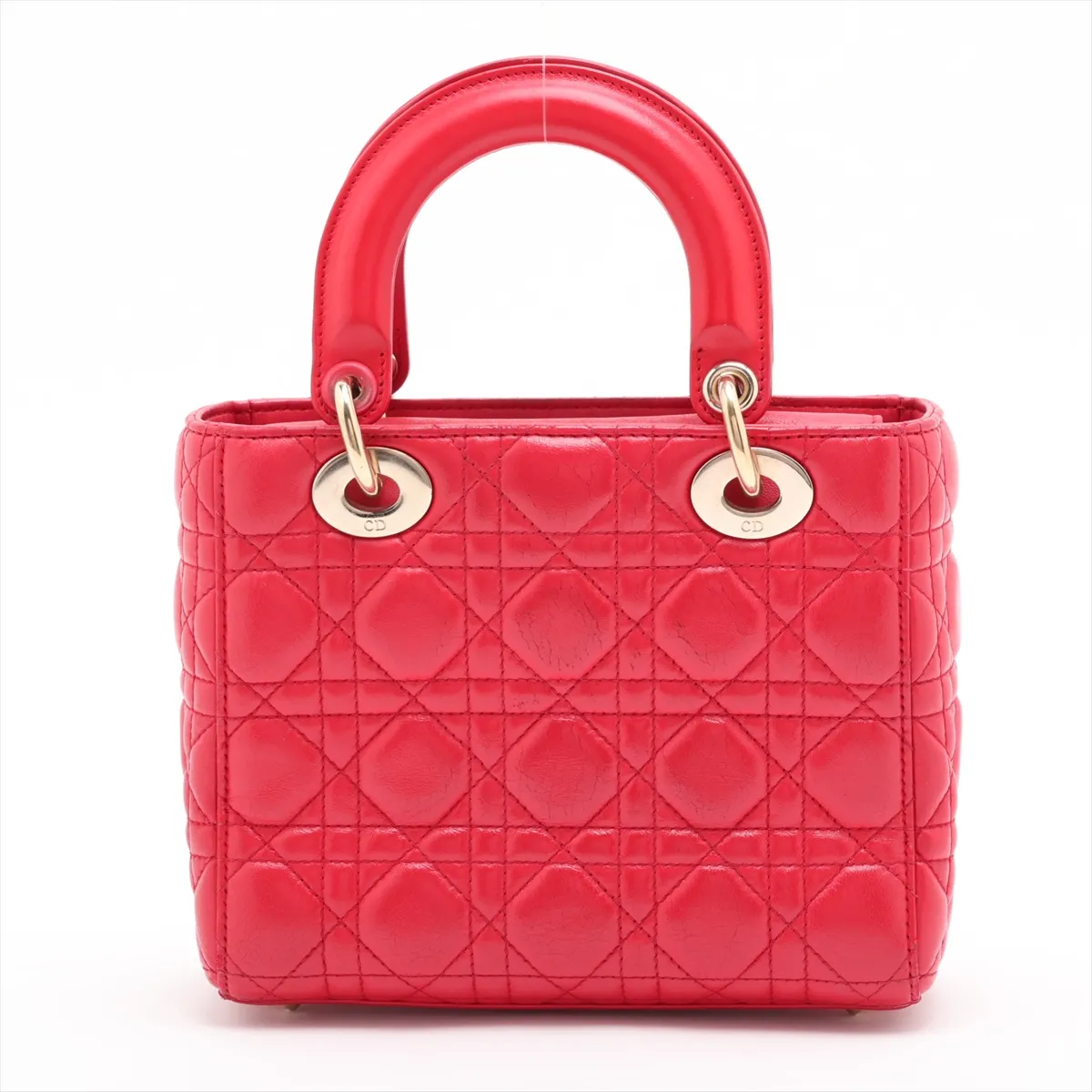 Cannage My Lady Dior Leather 2-Way Handbag, Red — view 2
