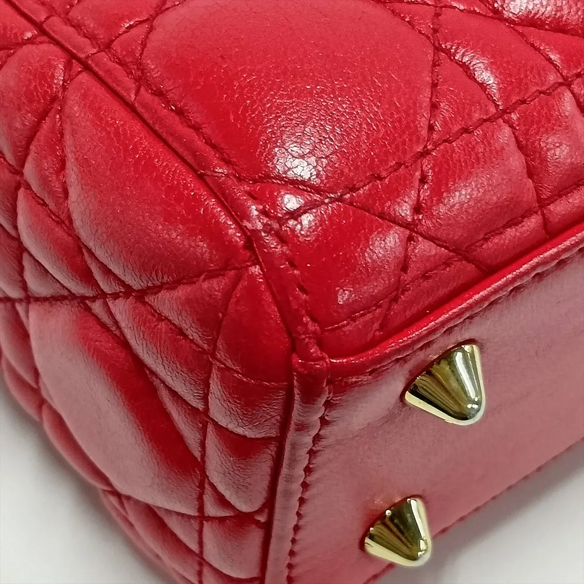 Cannage My Lady Dior Leather 2-Way Handbag, Red — view 14