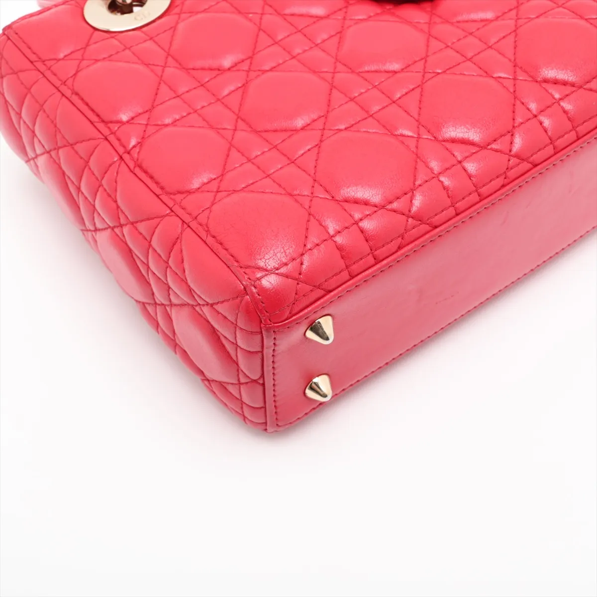 Cannage My Lady Dior Leather 2-Way Handbag, Red — view 4