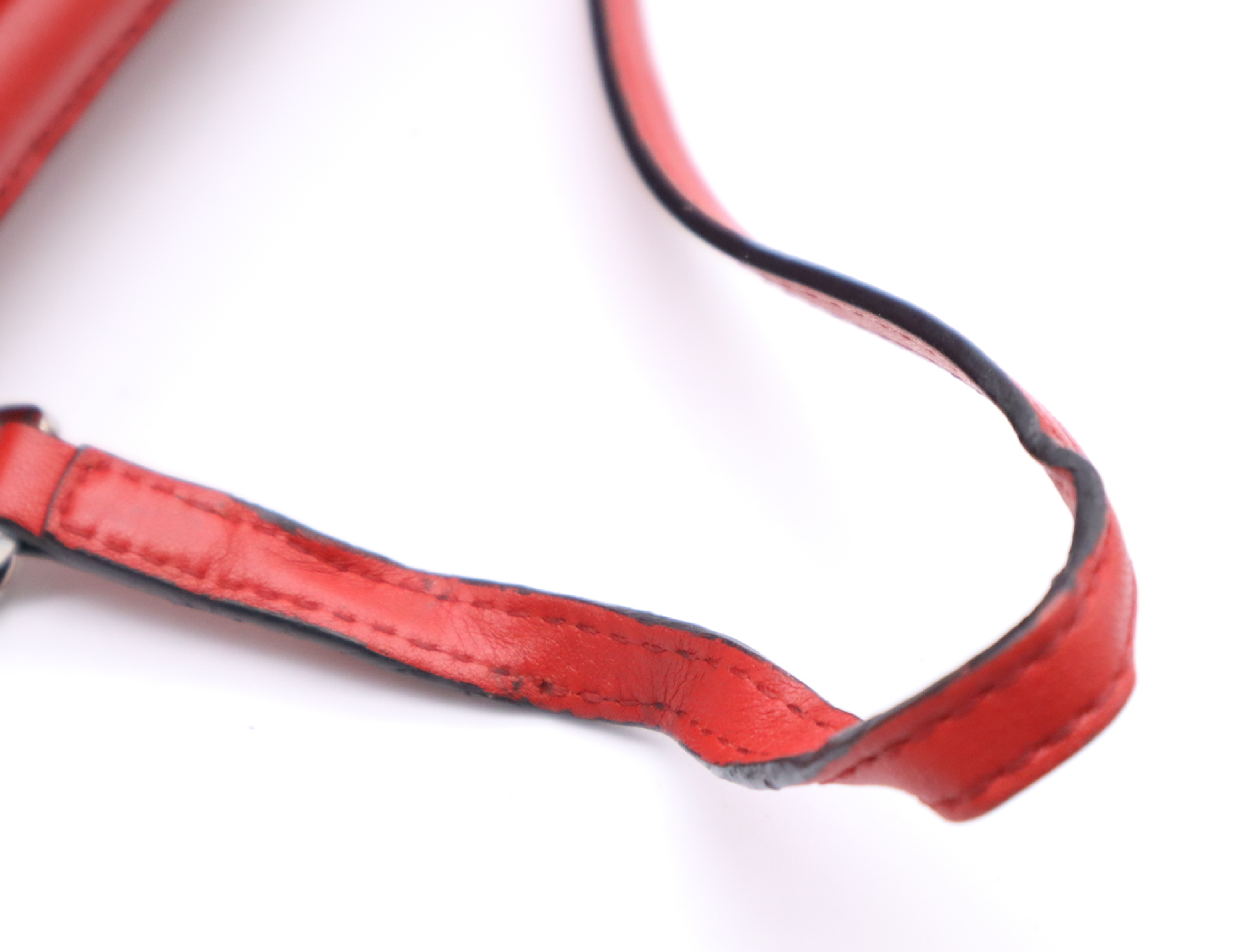 Leather Puzzle Bag Shoulder Bag Red with Shoulder Strap — view 12