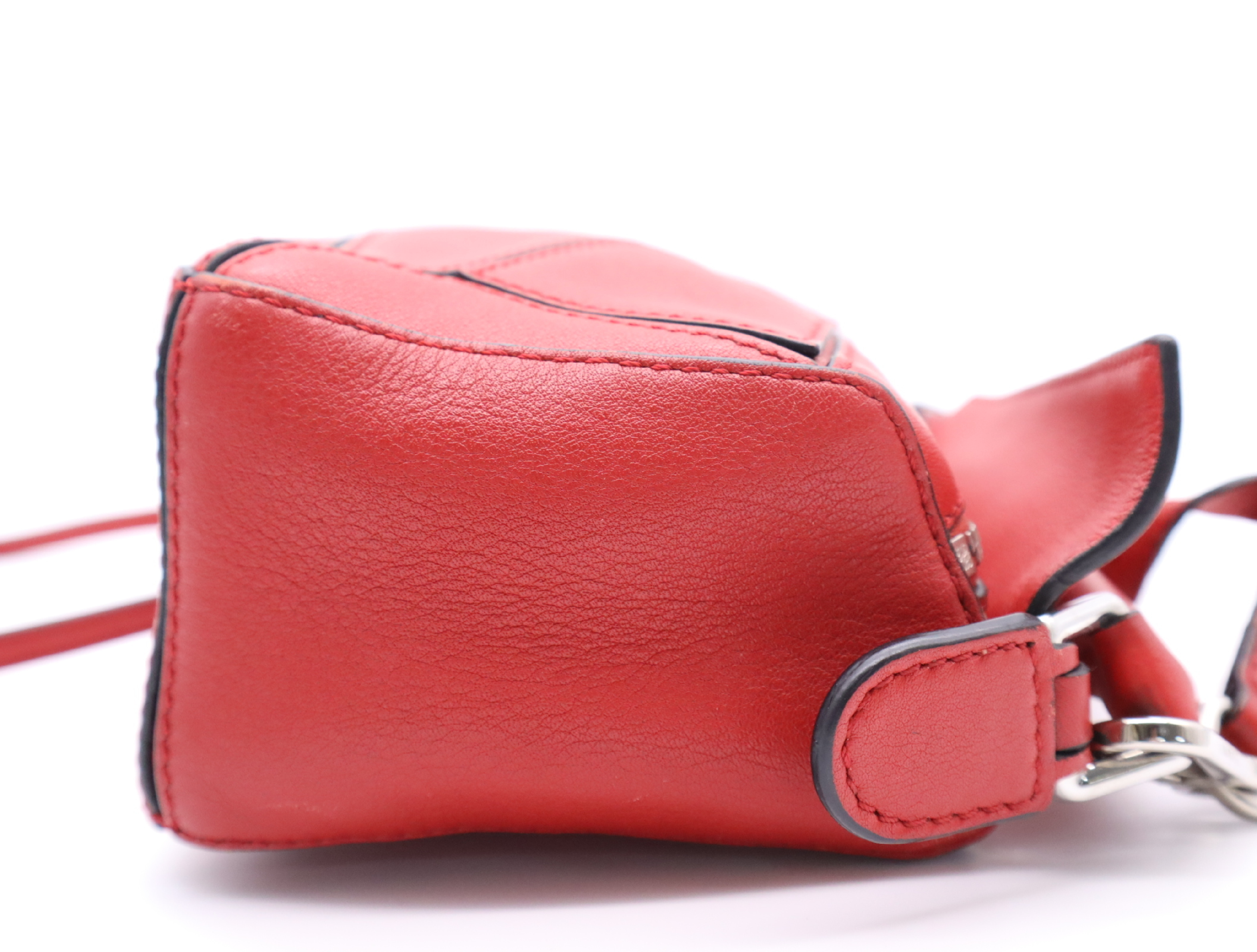 Leather Puzzle Bag Shoulder Bag Red with Shoulder Strap — view 5