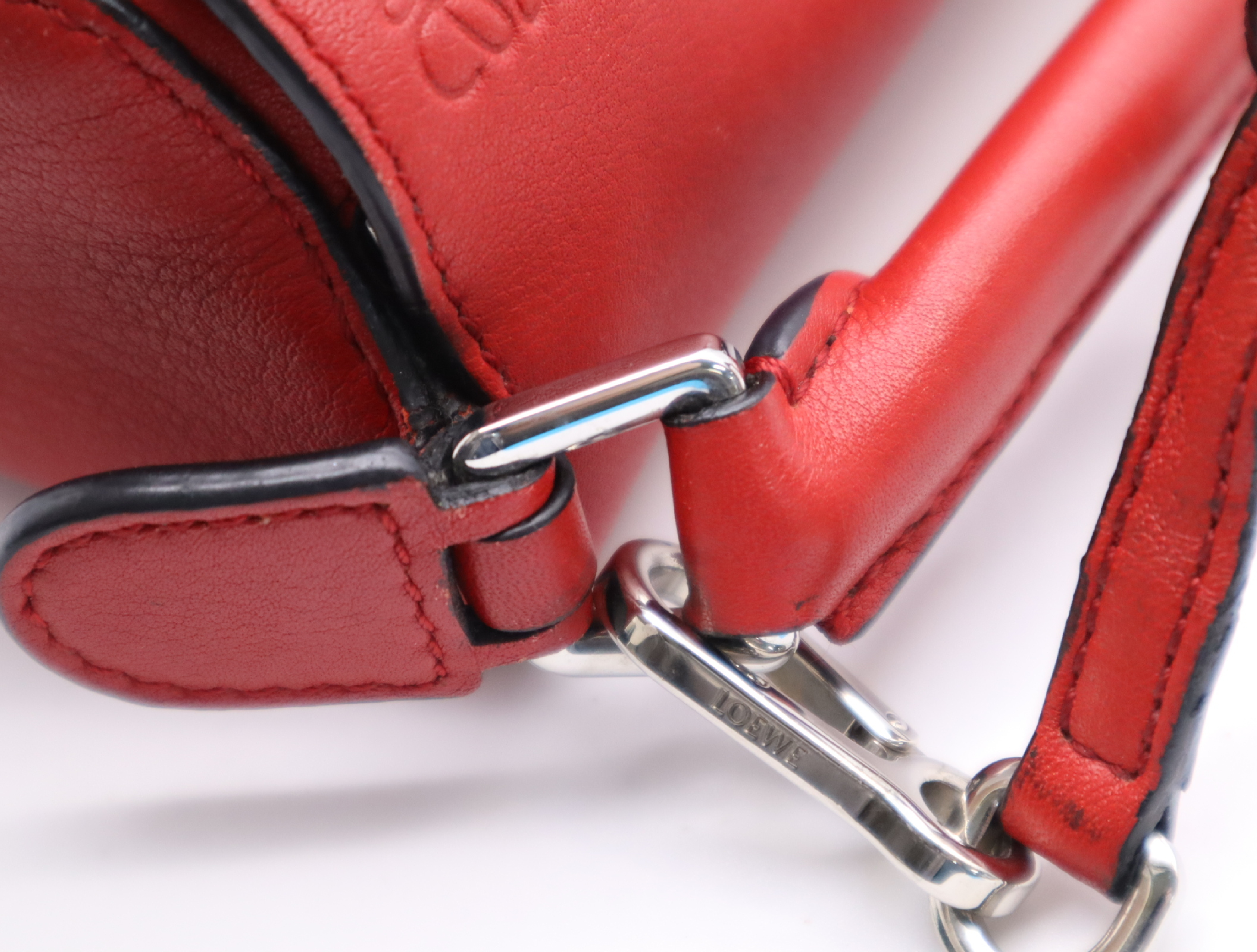 Leather Puzzle Bag Shoulder Bag Red with Shoulder Strap — view 8