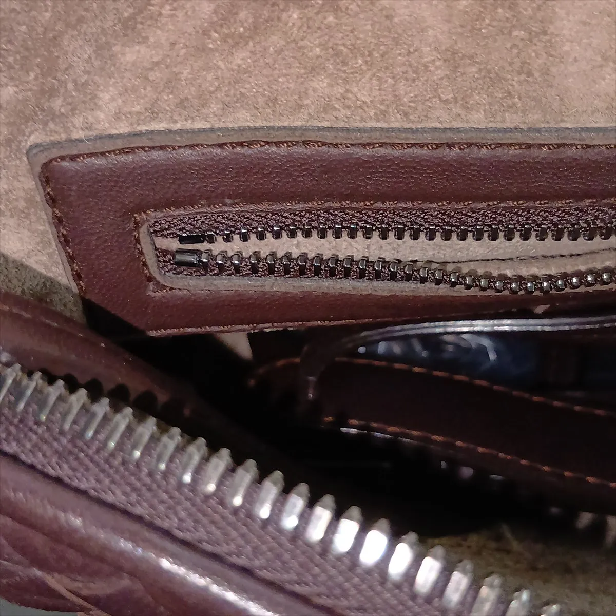 Intrecciato Nodini Leather Shoulder Bag, Brown, 245354, with Mirror — view 11