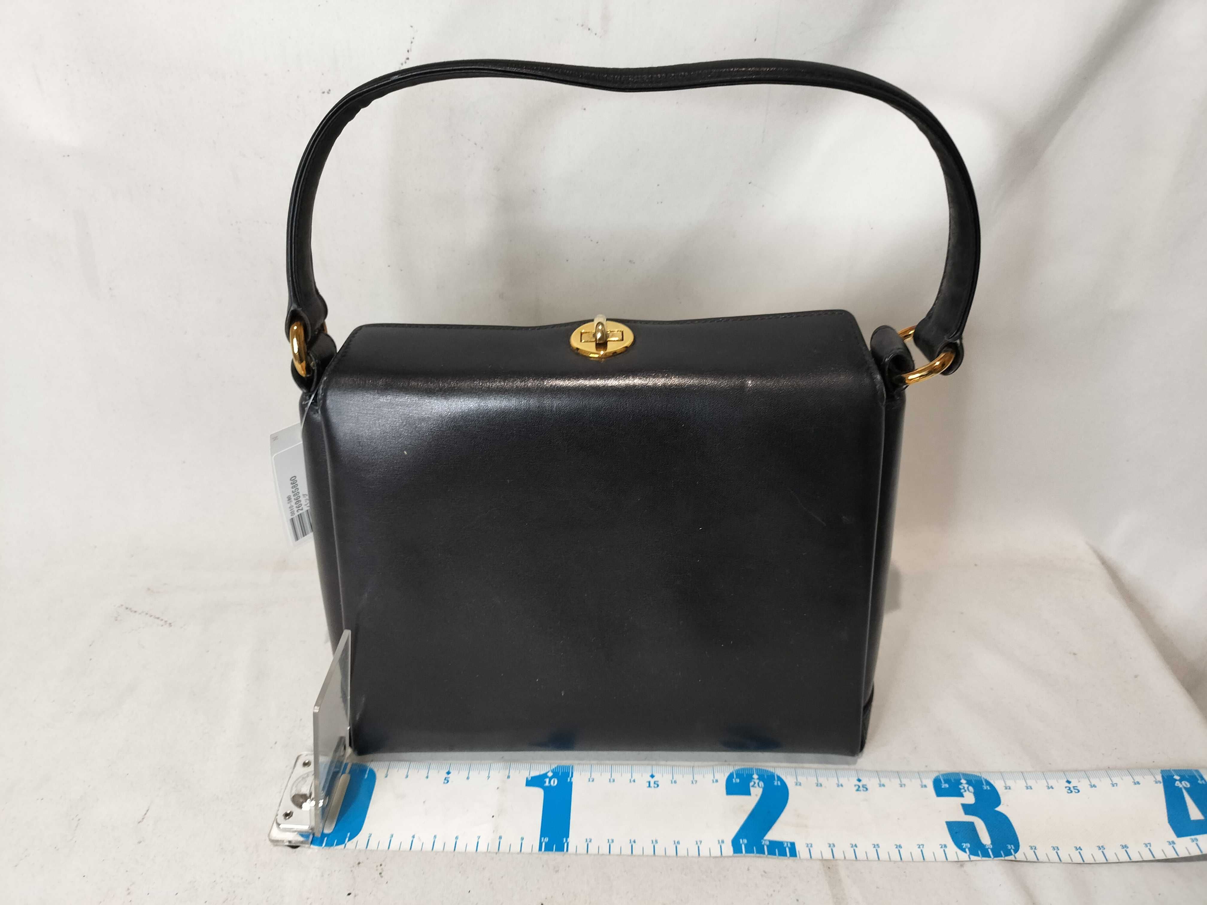 Old Gucci Turnlock Leather Black Handbag — view 2