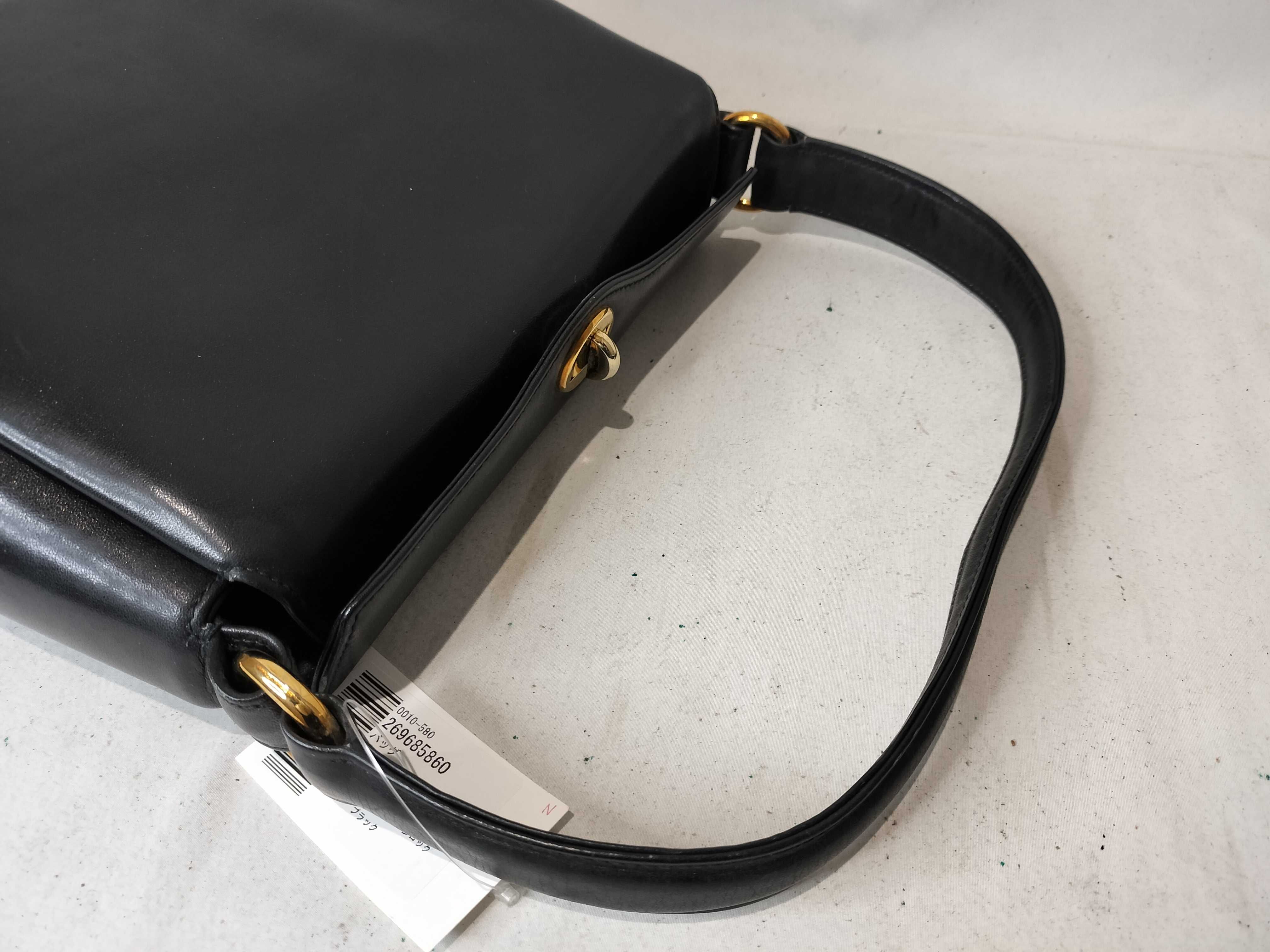 Old Gucci Turnlock Leather Black Handbag — view 3
