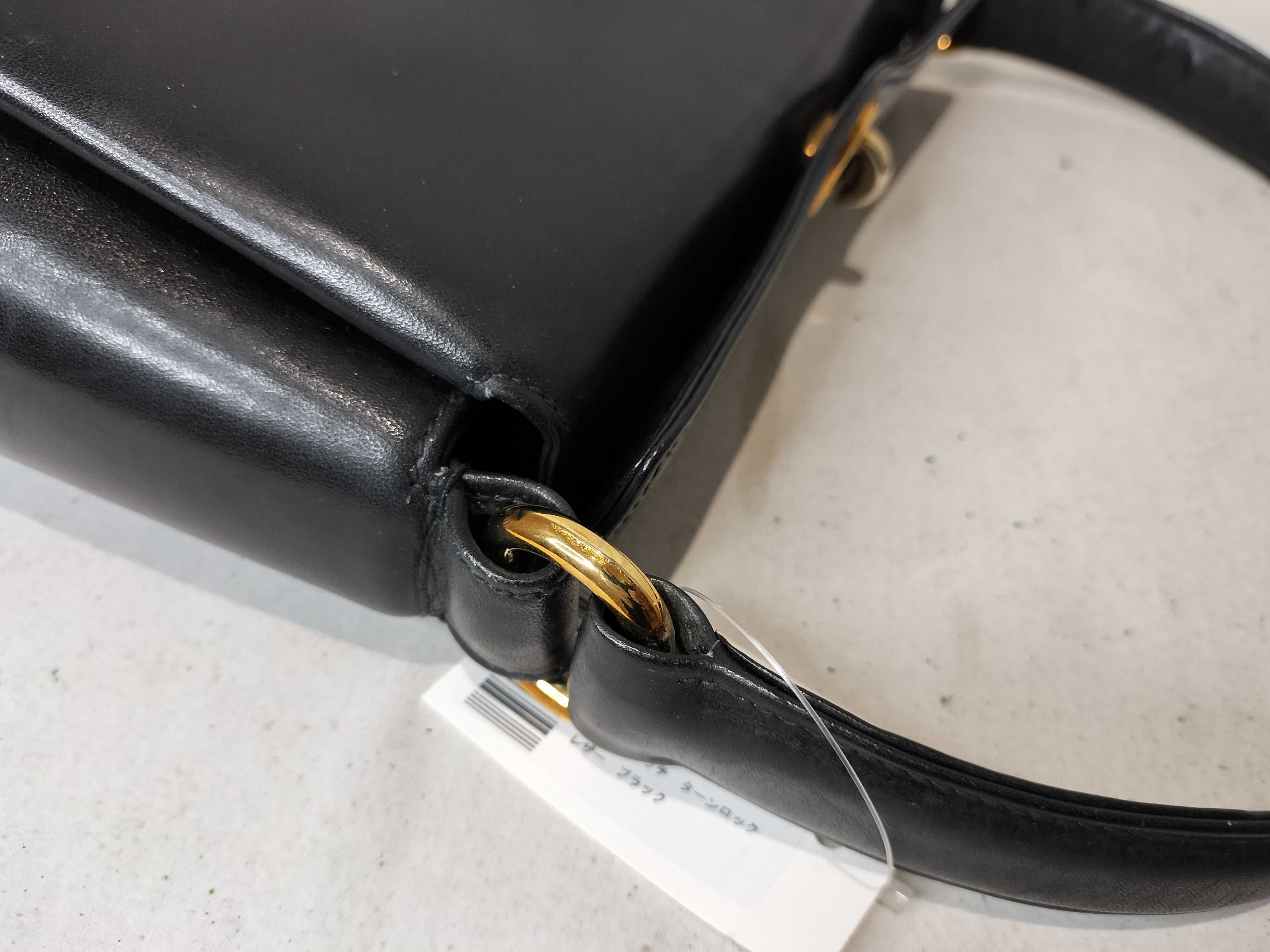 Old Gucci Turnlock Leather Black Handbag — view 5