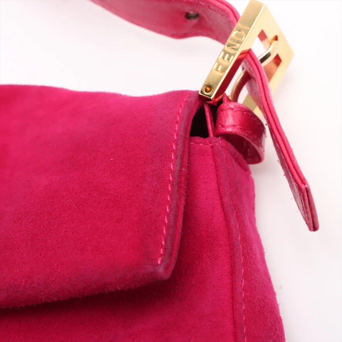 Mamma Bucket Suede x Leather Shoulder Bag Pink 26424 — view 11