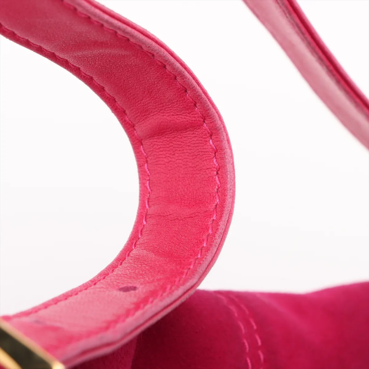 Mamma Bucket Suede x Leather Shoulder Bag Pink 26424 — view 12