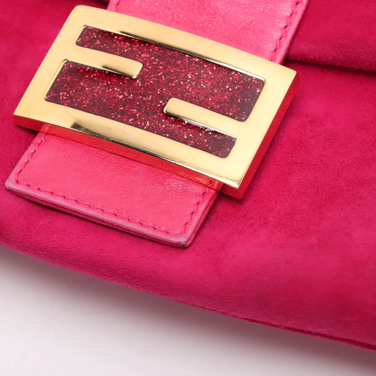 Mamma Bucket Suede x Leather Shoulder Bag Pink 26424 — view 10