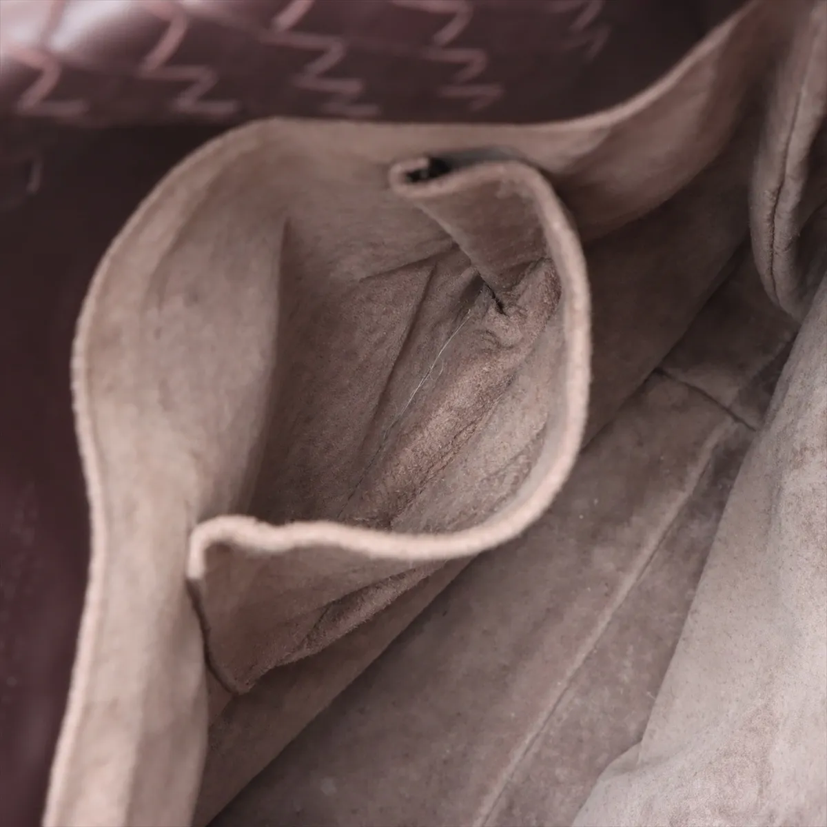 Intrecciato Leather Tote Bag Brown — view 9
