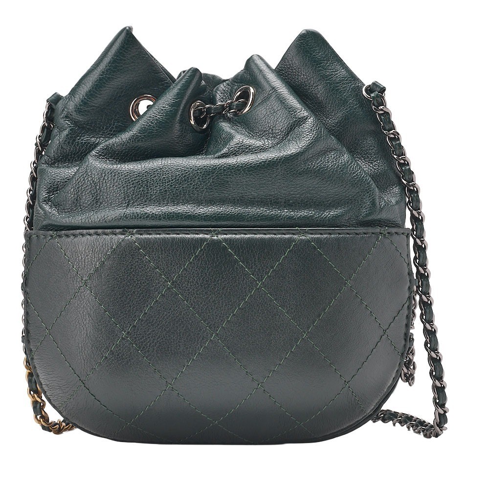 Calfskin Matelassé Coco Charm Drawstring Chain Shoulder Bag — view 2