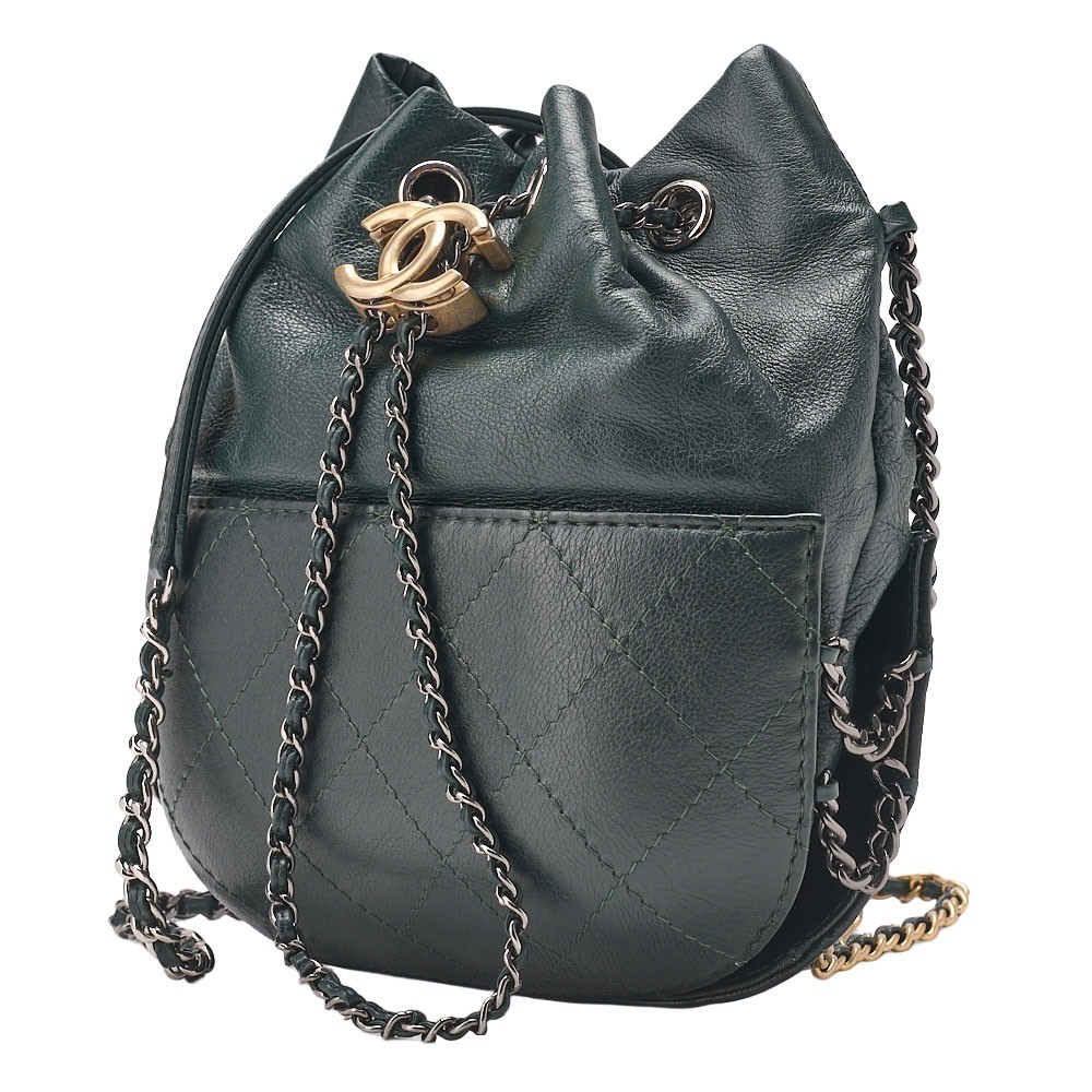Calfskin Matelassé Coco Charm Drawstring Chain Shoulder Bag — view 4