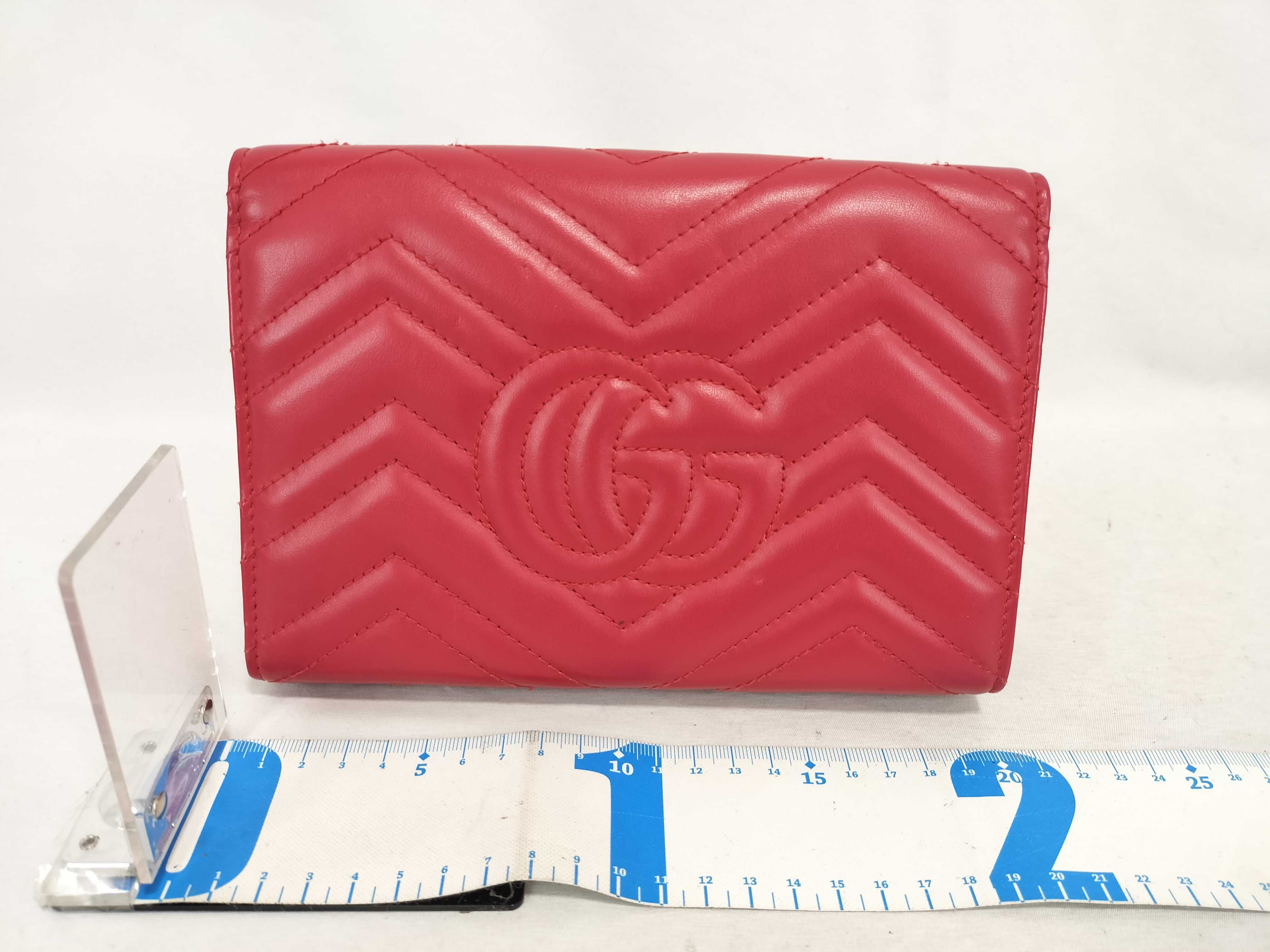 PH-GG Marmont Matelasse Red Leather Wallet Shoulder Bag — view 2