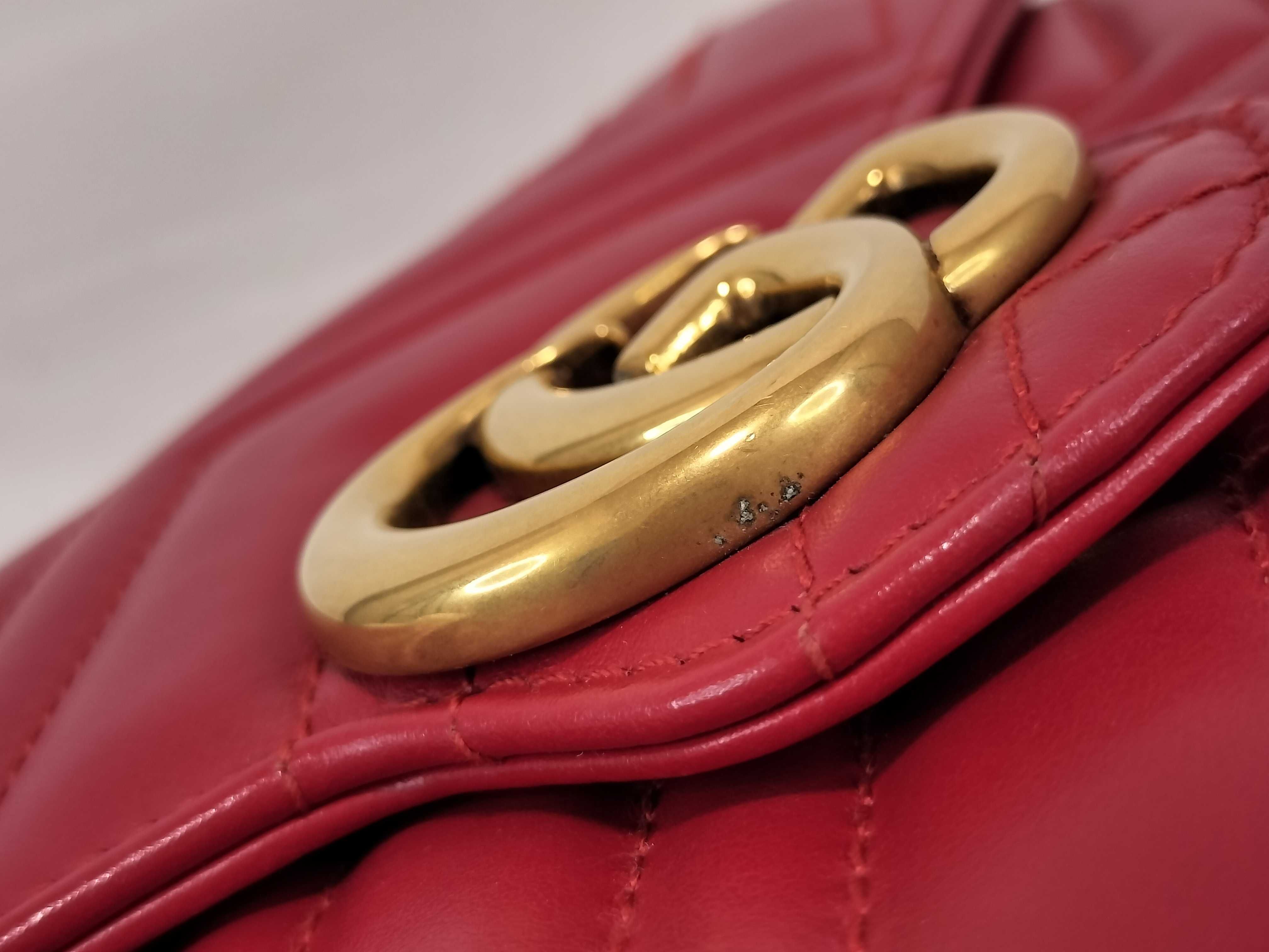PH-GG Marmont Matelasse Red Leather Wallet Shoulder Bag — view 14