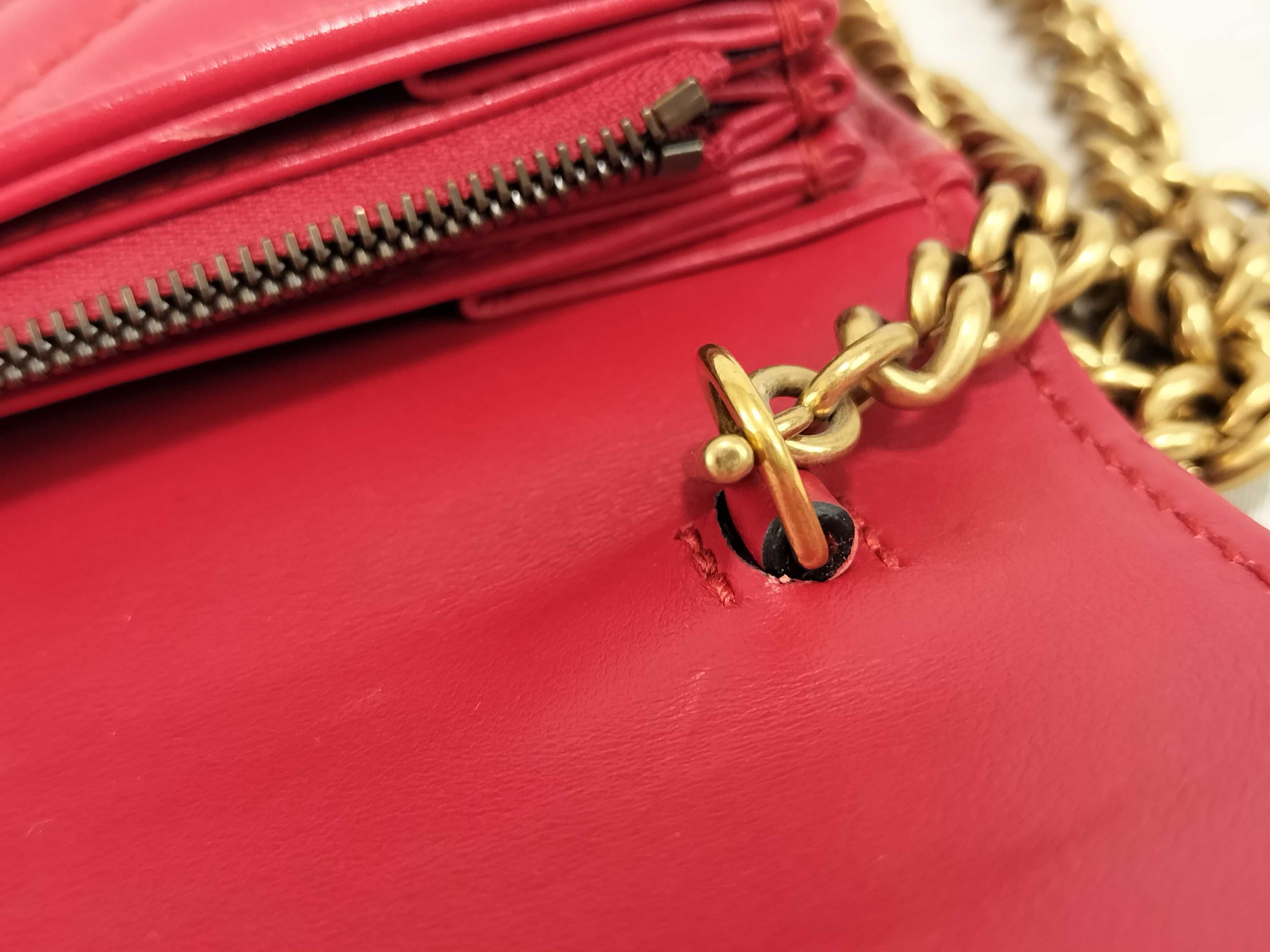 PH-GG Marmont Matelasse Red Leather Wallet Shoulder Bag — view 5