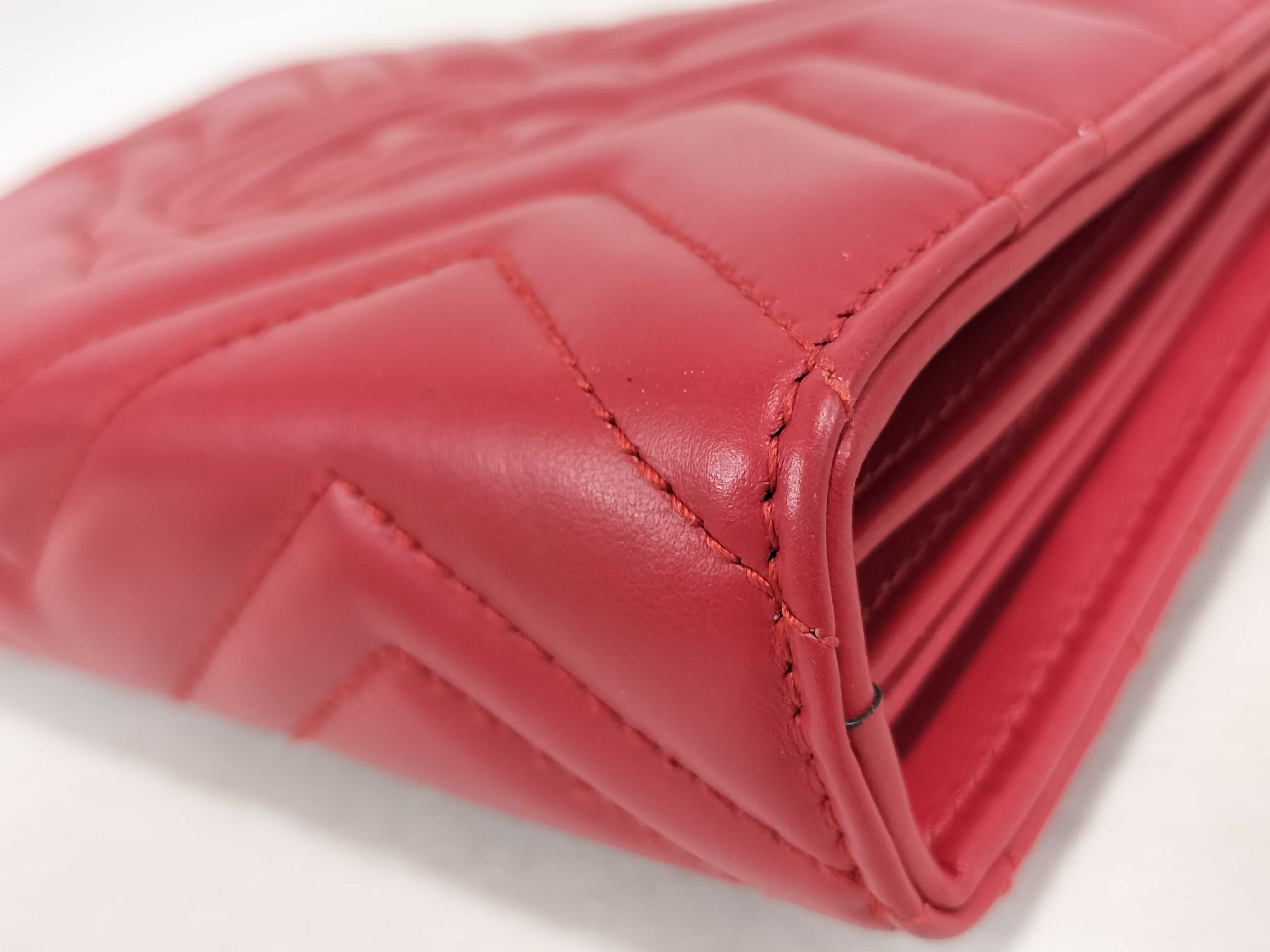 PH-GG Marmont Matelasse Red Leather Wallet Shoulder Bag — view 6
